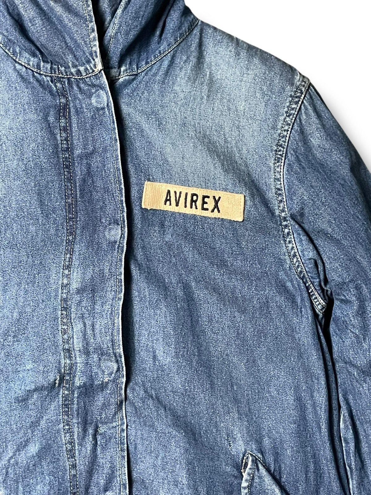 Avirex × Vintage Avirex Authentic Garment Fish Tailed Denim Jacket (44) Size US M / EU 48-50 / 2 - 7 Thumbnail