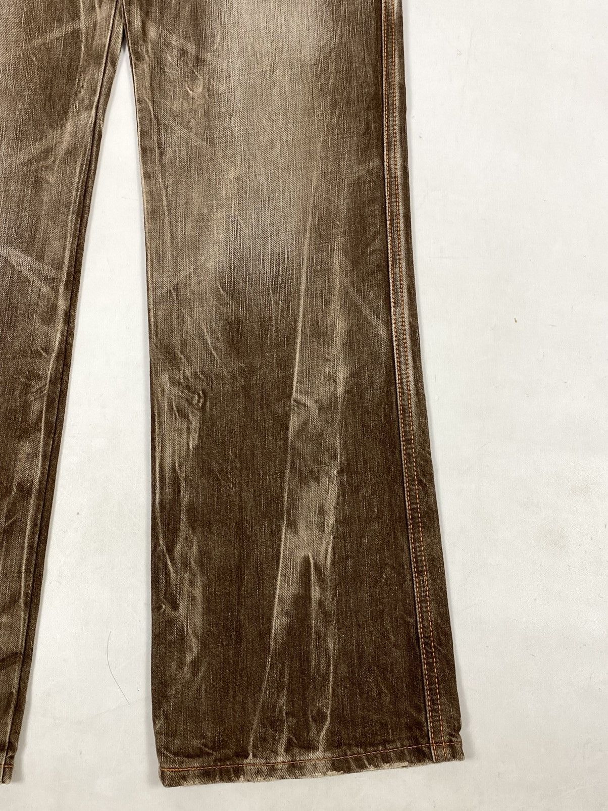 Edwin RARE ‼️ VTG EDWIN BLUE TRIP CRAZY FADED BROWN FLARE JEANS Size US 30 / EU 46 - 7 Thumbnail