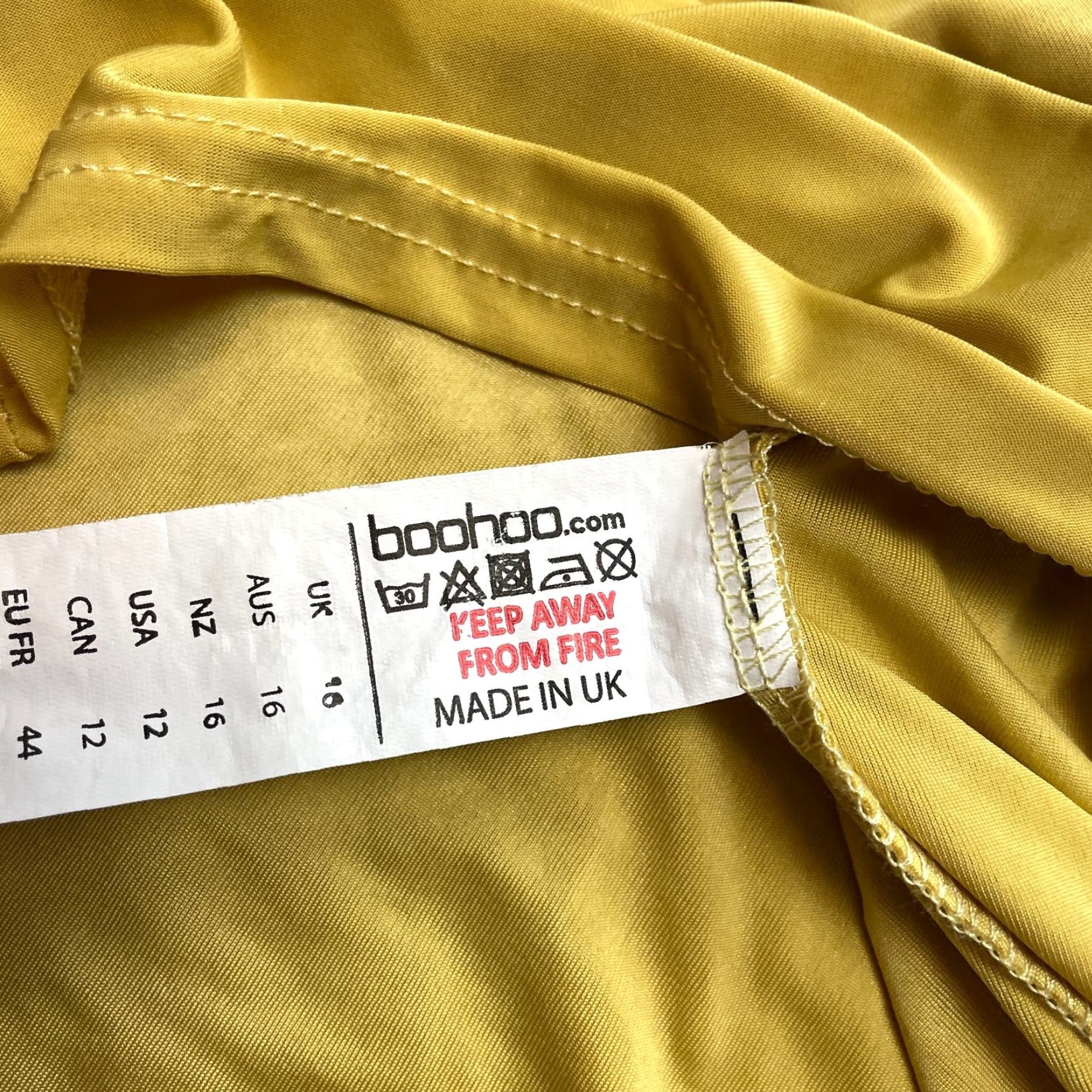 Boohoo VINTAGE Boohoo Night Bodycon Dress Womens 12 Yellow Sleeveless Stretch Knee Length Solid Dress Size XL / US 12-14 / IT 48-50 - 5 Thumbnail