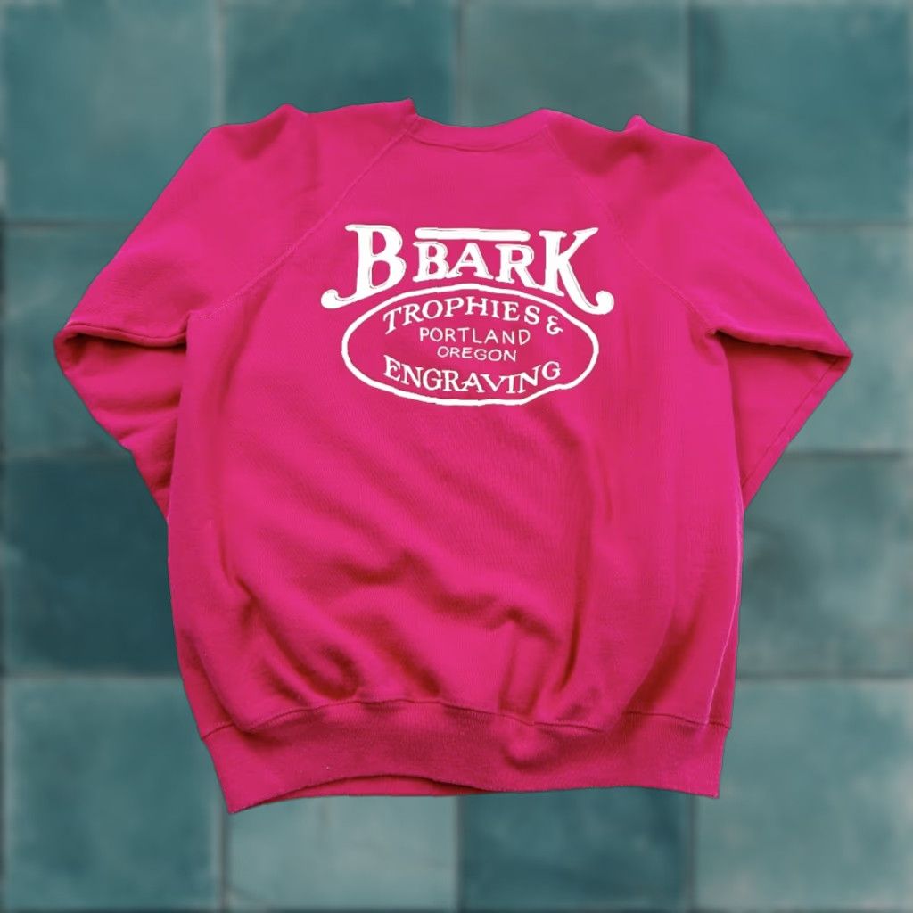 Vintage VINTAGE Sweatshirt Adult Medium Pink BBark Plumbing Portland Oregon Crew Neck Size US M / EU 48-50 / 2 - 1 Thumbnail
