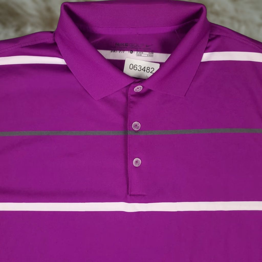 Nike Nike Polo Shirt Mens XL Purple Striped Swoosh Golf Casual Short Sleeve Size US XL / EU 56 / 4 - 1 Thumbnail