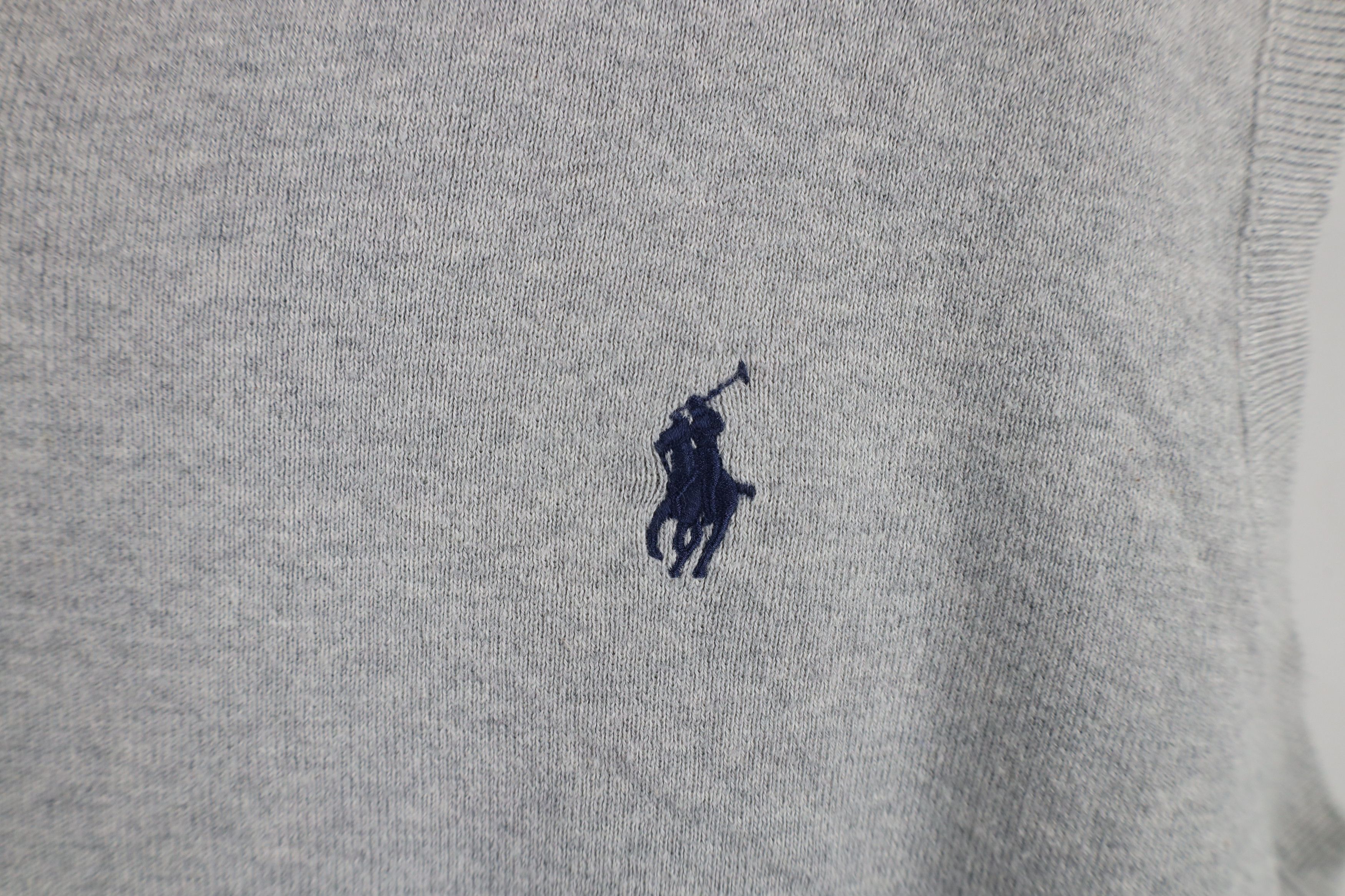 Ralph Lauren × Vintage Vintage Ralph Lauren Cotton Knit Sweater Vest Heather Gray Size US XXL / EU 58 / 5 - 4 Thumbnail