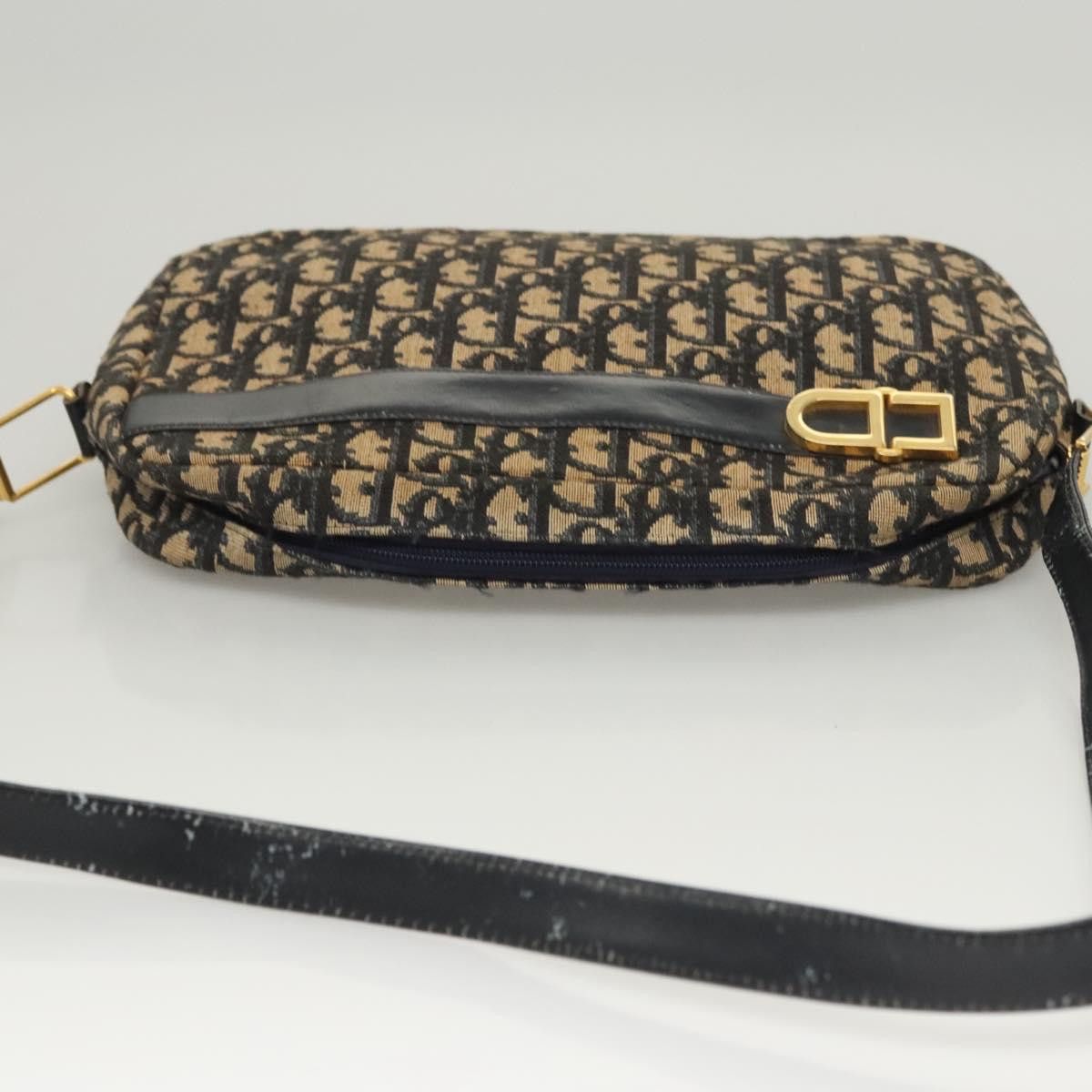Dior DIOR Trotter Canvas Shoulder Bag Navy Gold Size ONE SIZE - 6 Thumbnail
