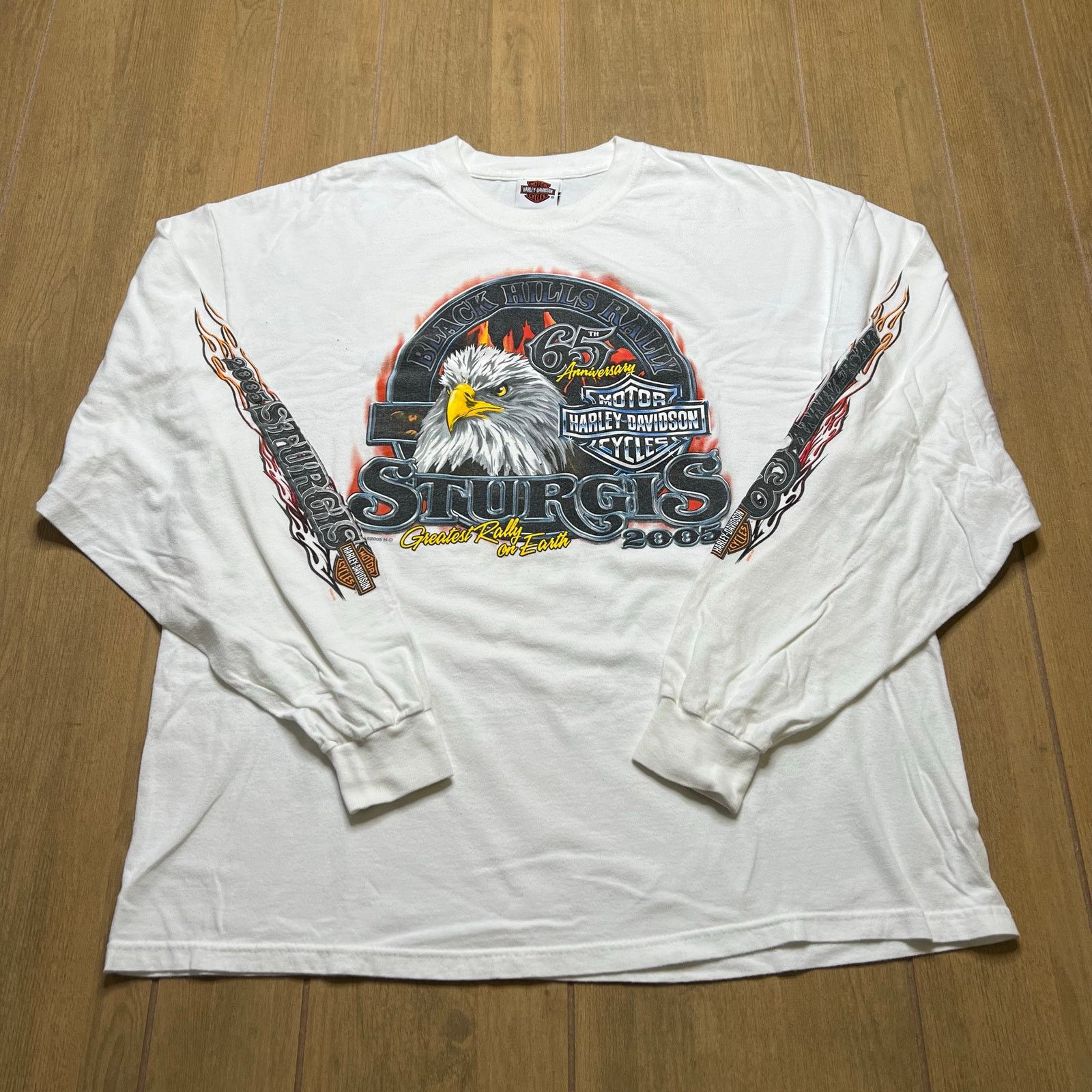 Harley Davidson Vintage Harley Davidson Eagle Flames Sturgis Long Sleeve XL Size US XL / EU 56 / 4 - 1 Thumbnail