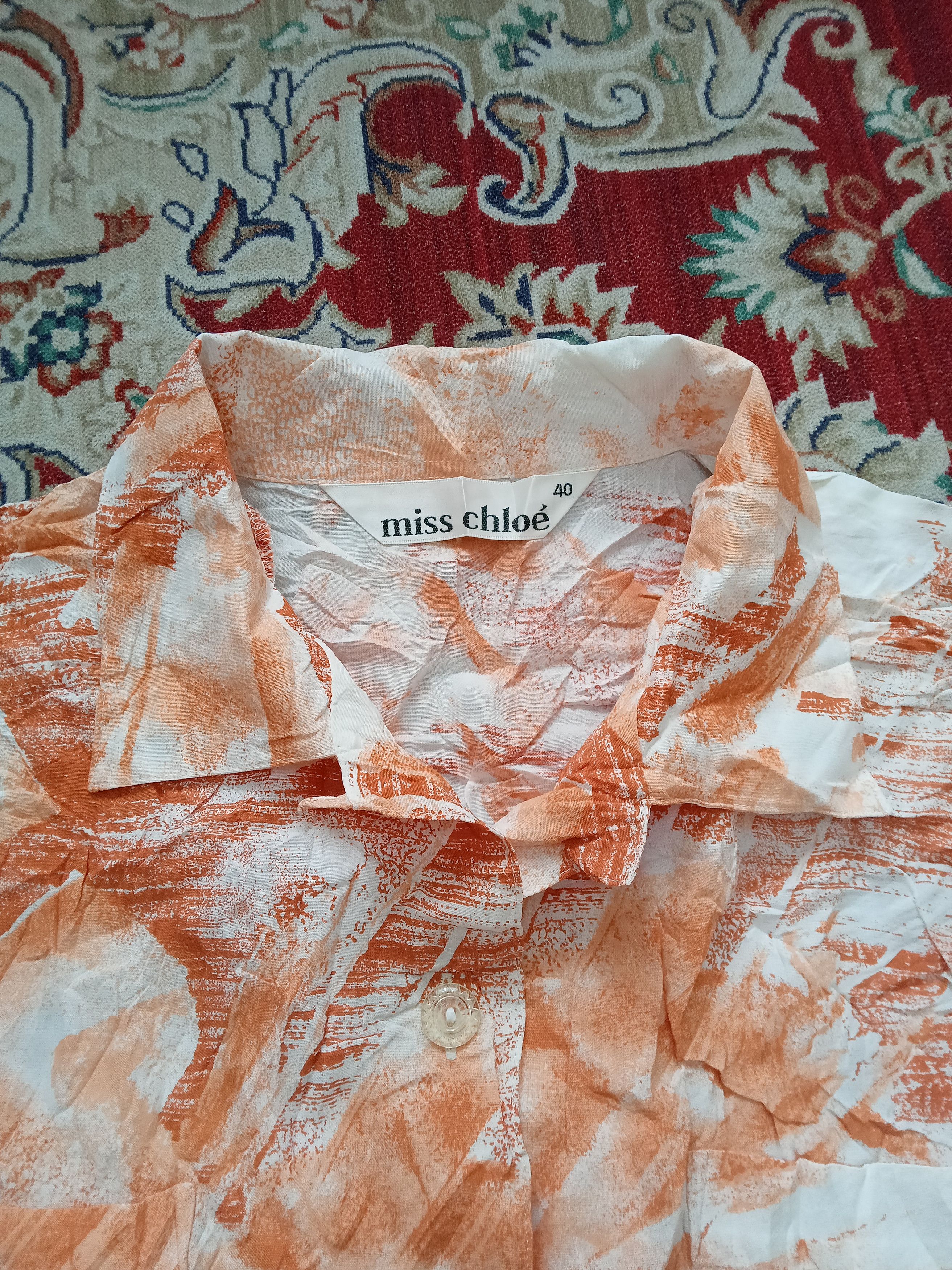 Chloe × Designer Vintage Miss Chloe Button Up Rayon Shirt Size S / US 4 / IT 40 - 5 Thumbnail
