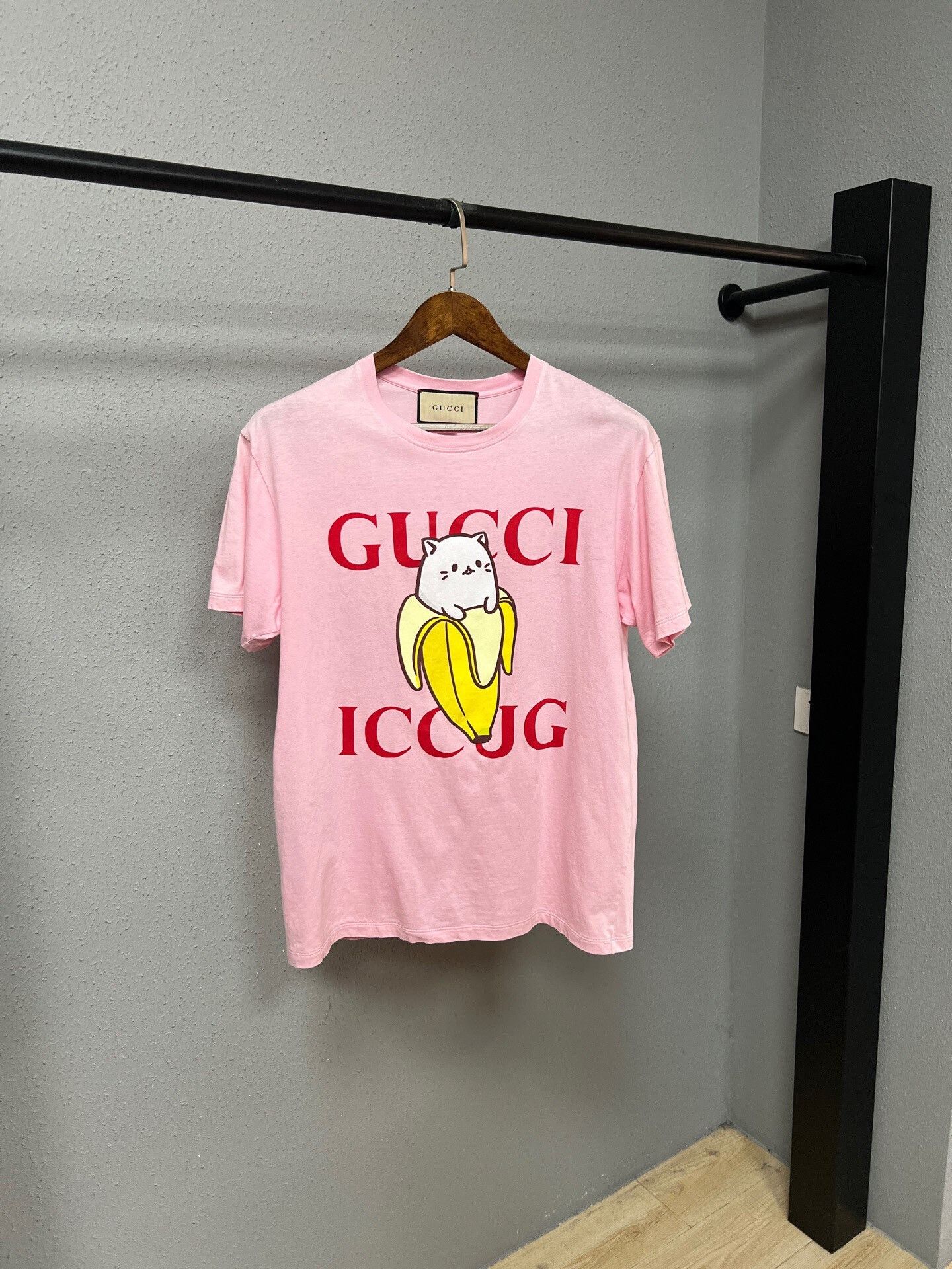 Gucci gucci pink banana cat short sleeve tee Size S / US 4 / IT 40 - 1 Thumbnail
