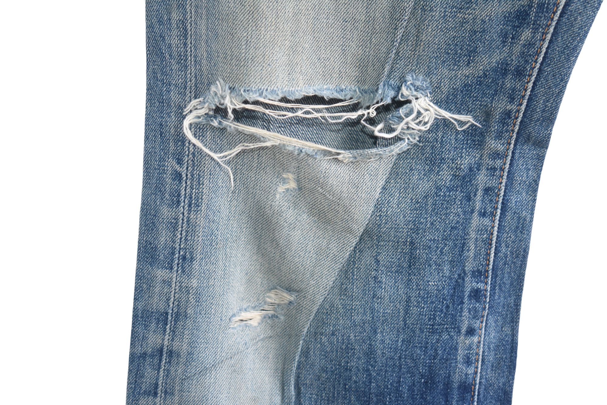 Schott × Vintage WIDE LEG 🔥 SCHOTT PERFECTO Distress Denim Jeans W31 Size US 31 - 3 Thumbnail