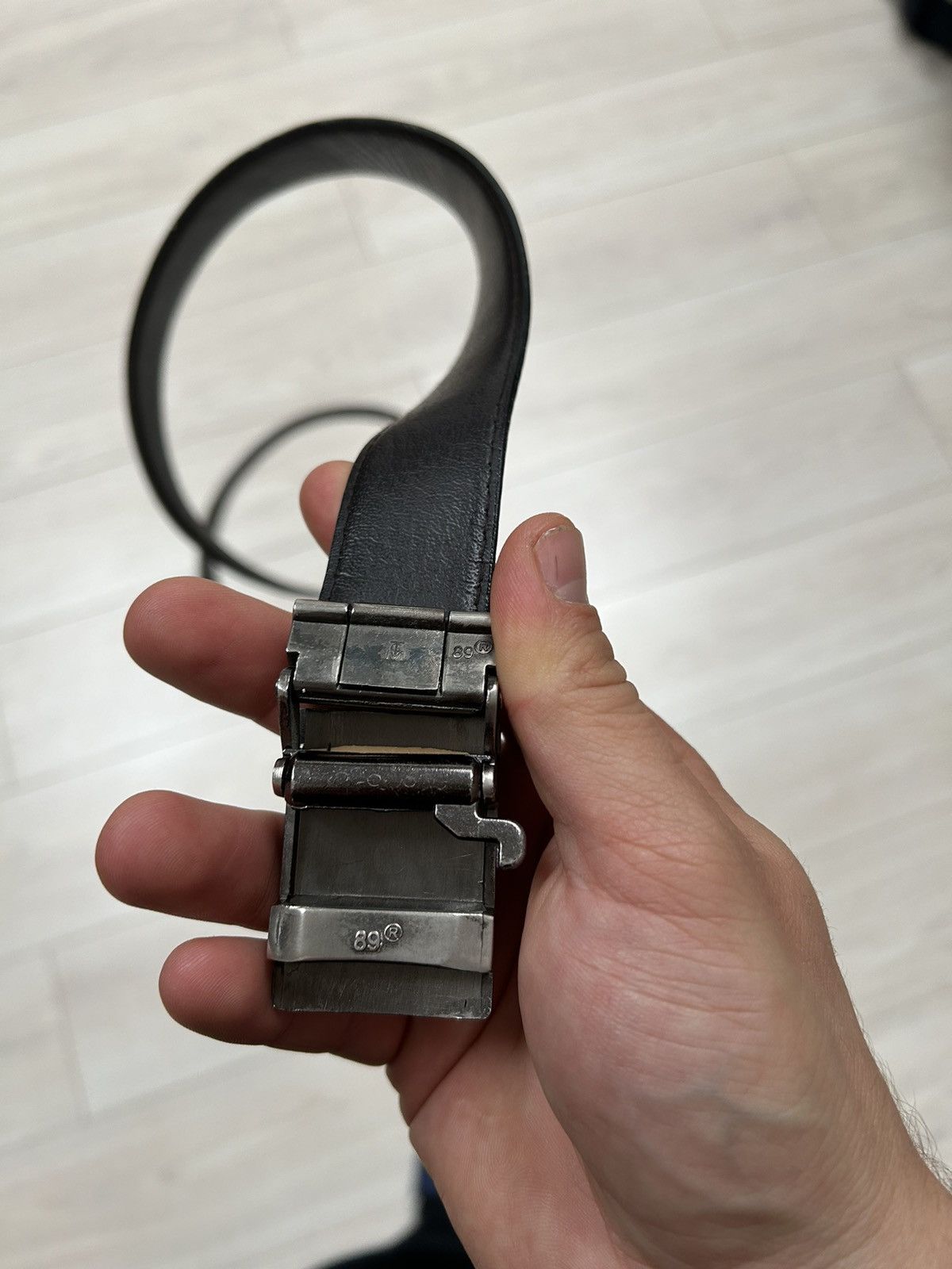 Harley Davidson × Vintage 1989 Harley Davidson Metal Buckle Leather Belt Size ONE SIZE - 4 Thumbnail