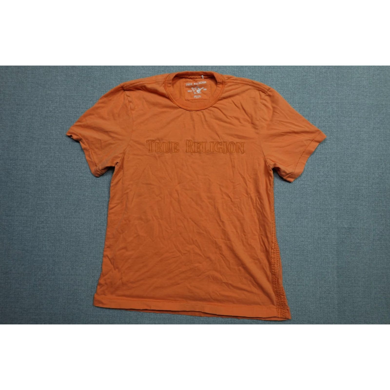 True Religion True Religion Shirt Mens M Orange World Tour Logo Cotton Crew Neck Short Sleeve Embroidered Retro Style Size US M / EU 48-50 / 2 - 3 Thumbnail