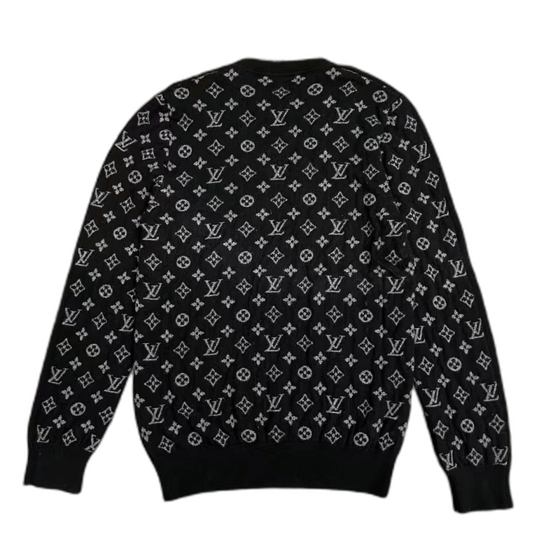 Louis Vuitton Black Grey Knit Sweater