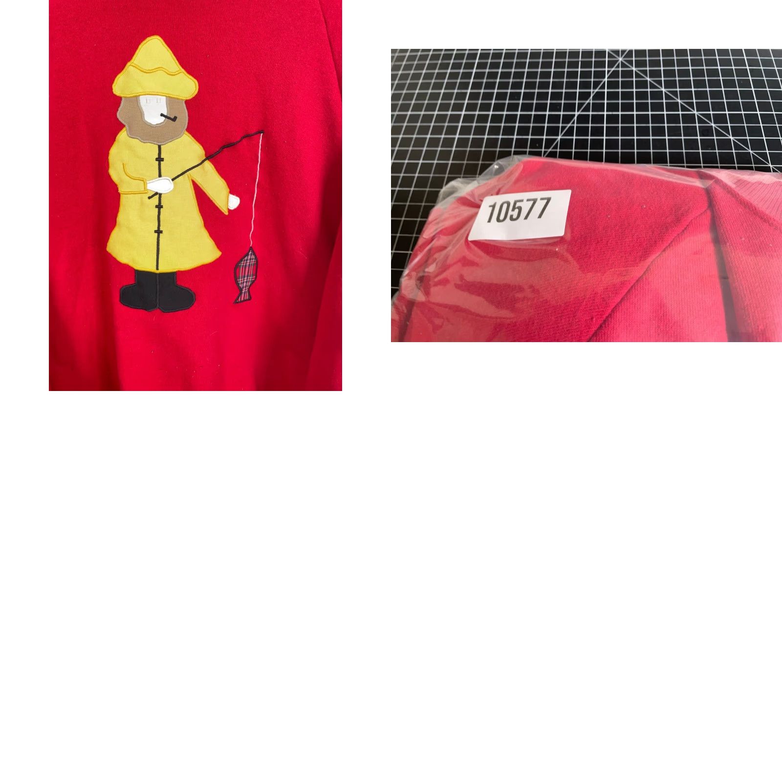 Jerzees VINTAGE Jerzees Sweatshirt Raglan Sleeve Red 90s Fisherman Applique XL Womens Size XL / US 12-14 / IT 48-50 - 9 Thumbnail