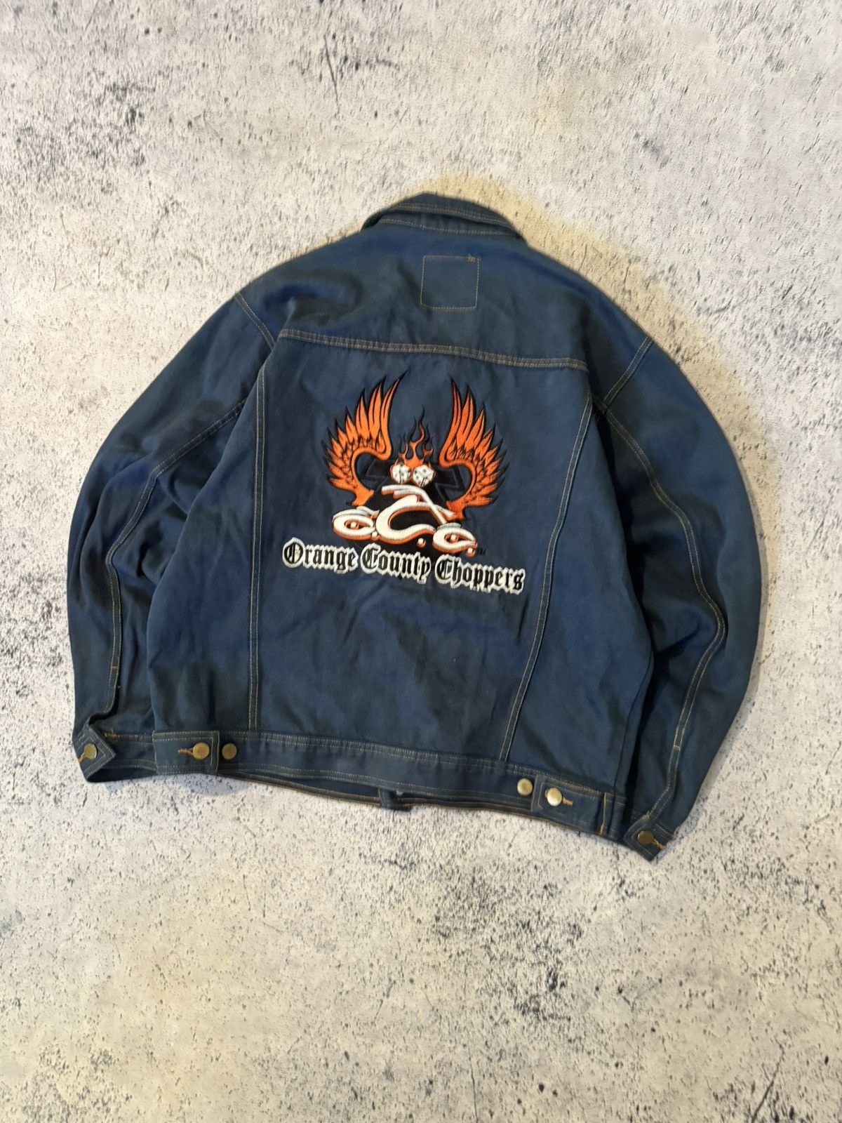 West Coast Choppers Orange County Choppers Jacket Blue Denim Biker Motorcycle Size US M / EU 48-50 / 2 - 3 Thumbnail