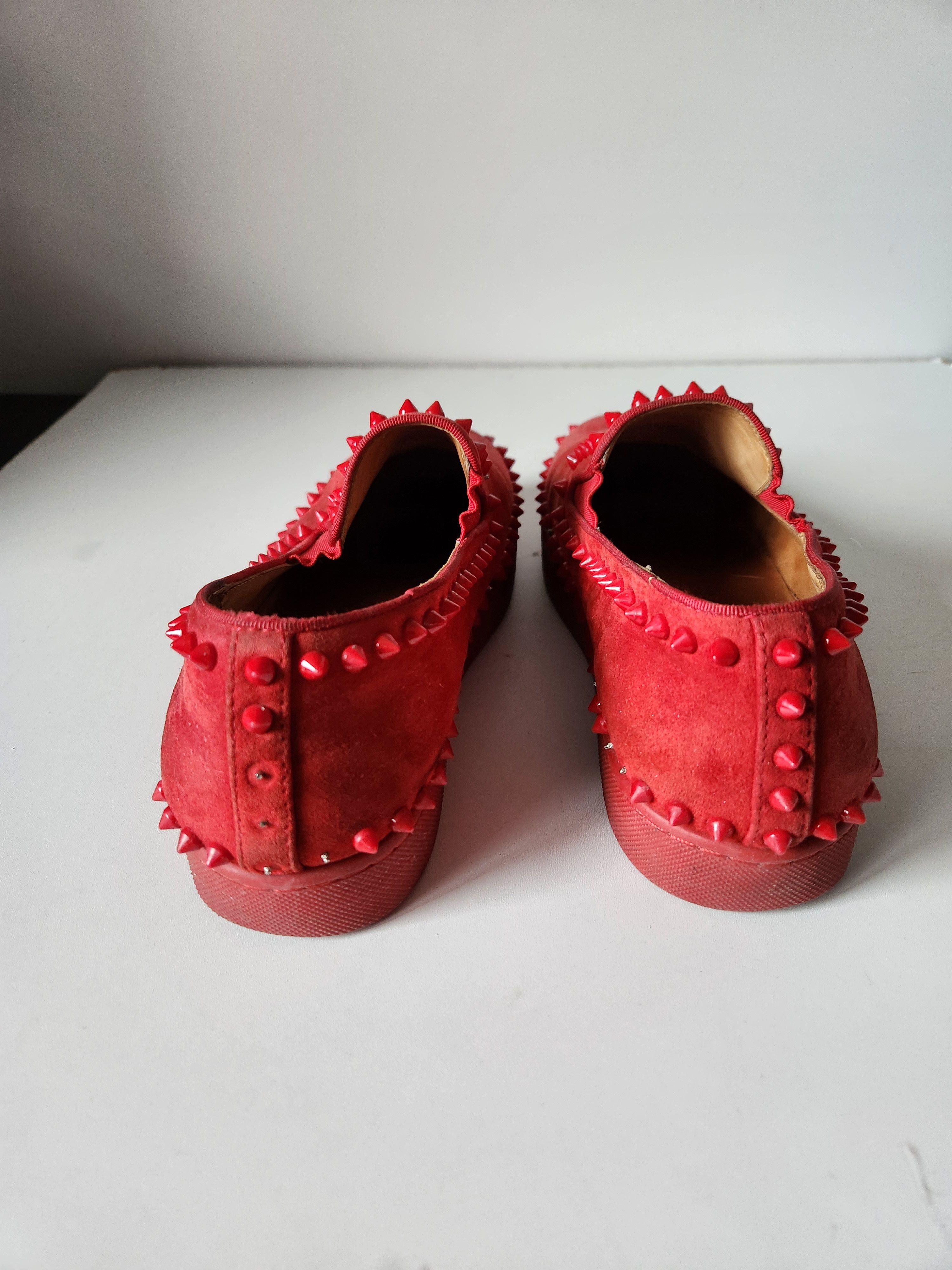 Christian Louboutin CHRISTIAN LOUBOUTIN | Pik Boat Mens Shoes Spike Slipons Red Size US 6.5 / EU 39-40 - 16 Thumbnail