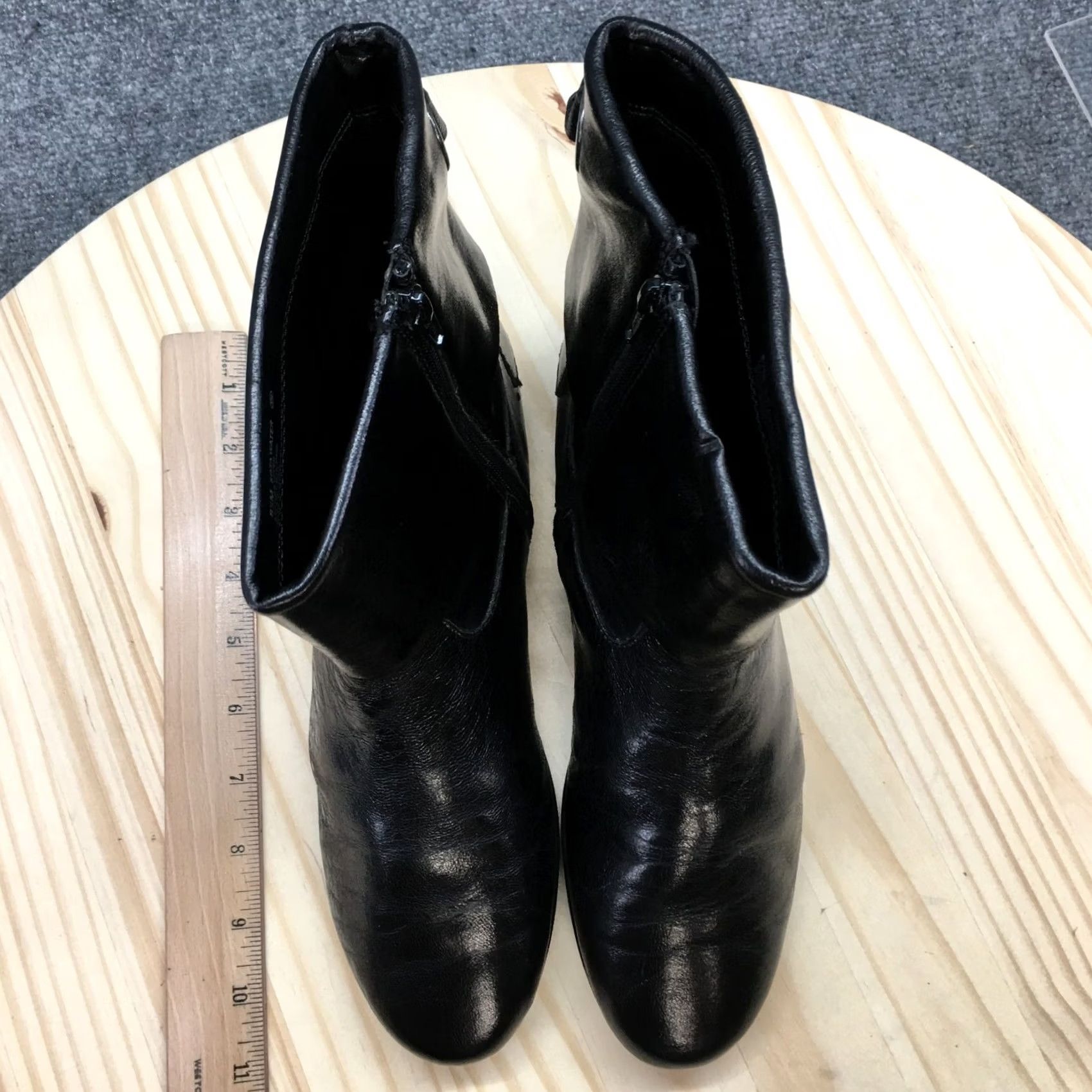 Vintage Aerosoles Boots Womens 8.5 M Sota Water Ankle Bootie Black Leather Side Zip Shoe Boots Size US 9 / IT 39 - 5 Thumbnail