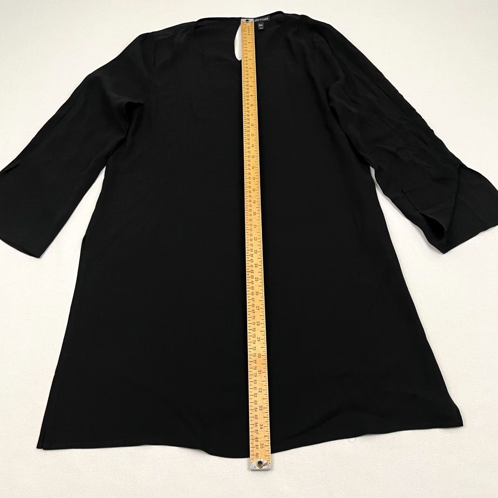 Eileen Fisher VINTAGE? No. Eileen Fisher Blouse Tunic Top Silk Black M Womens Regular Crew Neck Pullover Casual Size M / US 6-8 / IT 42-44 - 4 Thumbnail