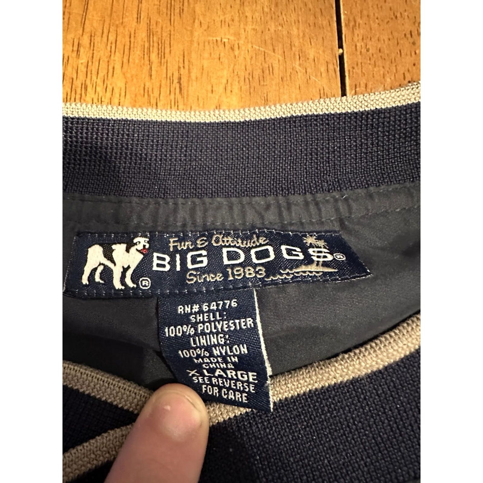 Big Dogs VINTAGE Big Dogs Windbreaker Jacket XL Navy blue Pullover Size US XL / EU 56 / 4 - 4 Thumbnail