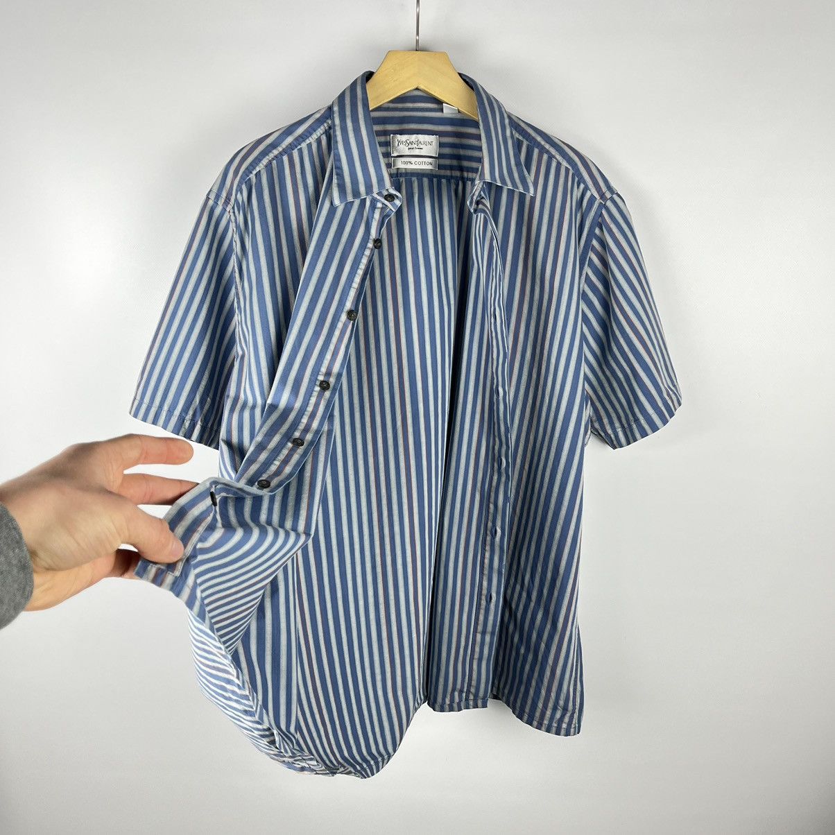 Yves Saint Laurent Vintage Yves Saint Laurent YSL y2k stripped shirt 90’s Size US XL / EU 56 / 4 - 9 Thumbnail