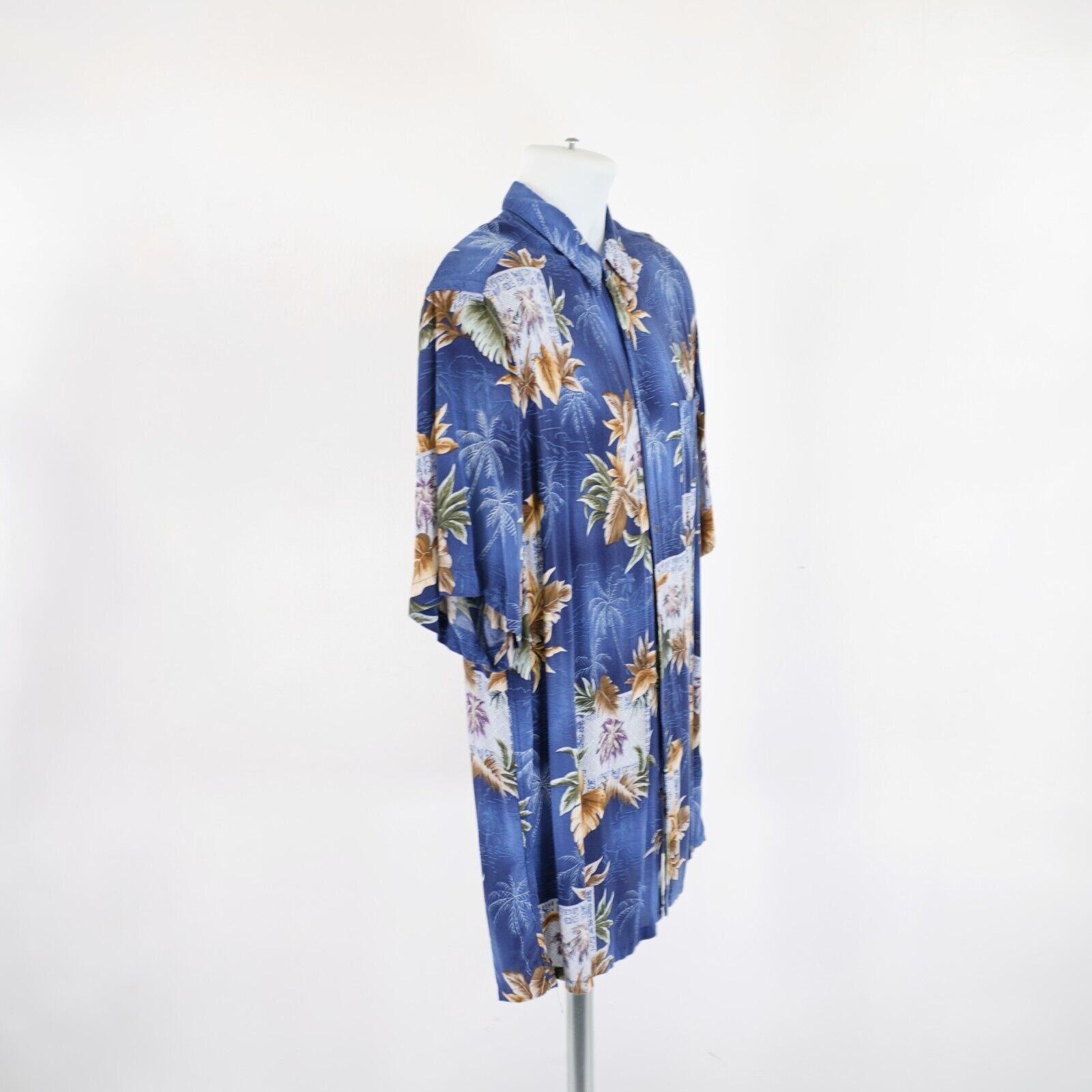 Campia Moda Campia Large Rayon Blue Floral Short Sleeve Hawaiian Collare Size US L / EU 52-54 / 3 - 7 Thumbnail