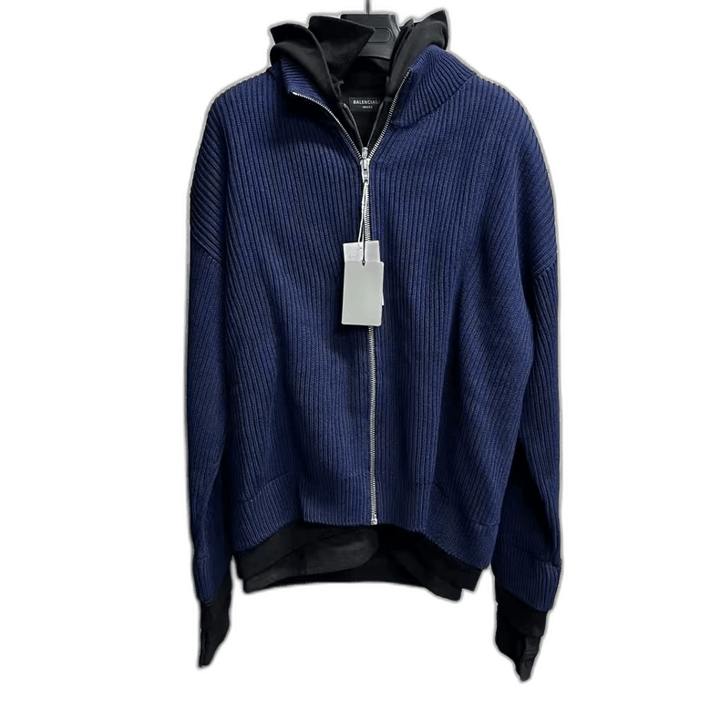 Balenciaga Balenciaga Hooded Jacket with Ribbed Design Size US S / EU 44-46 / 1 - 1 Thumbnail