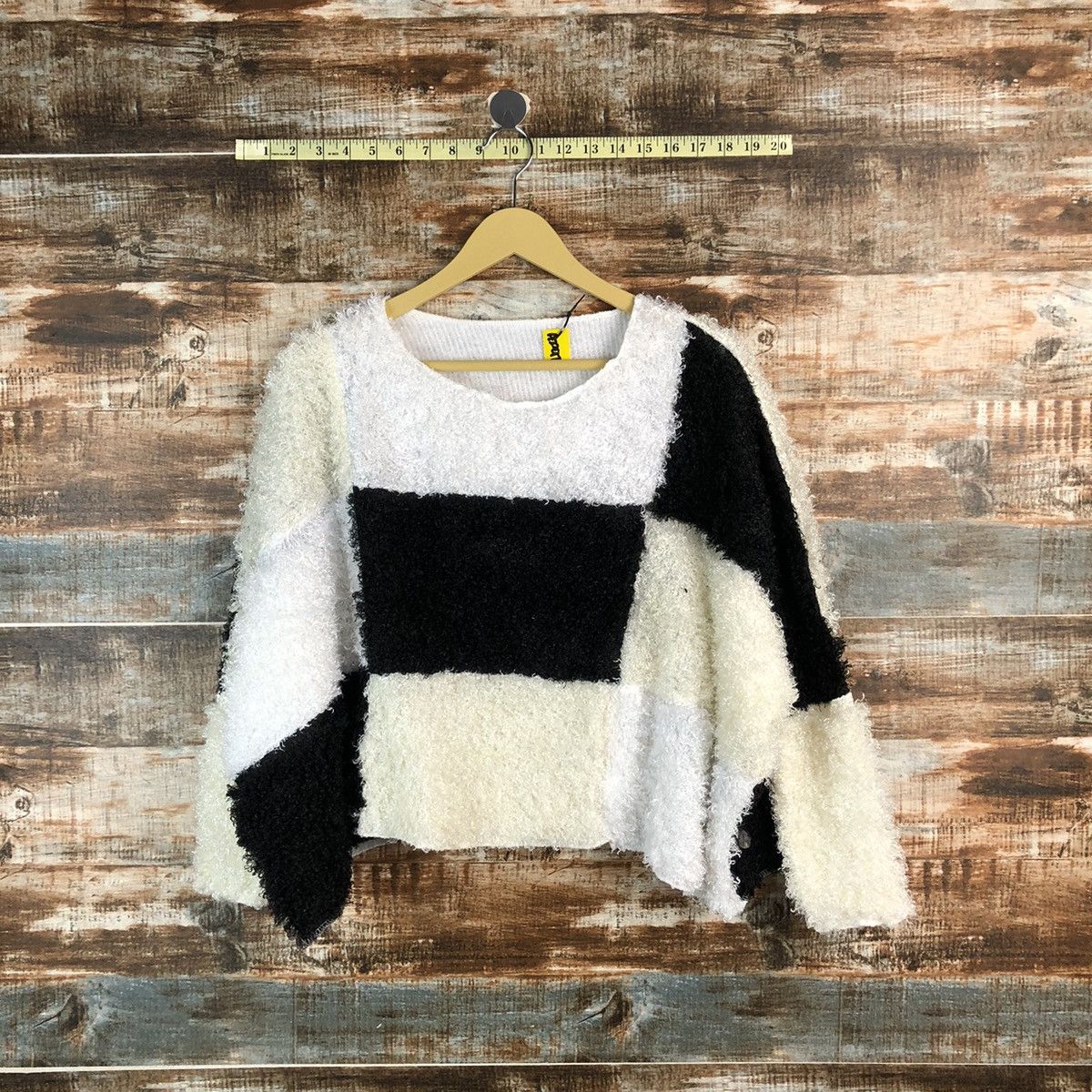 Homespun Knitwear Japan vintage patchwork fur shaggy Knitwear #A2297 Size L / US 10 / IT 46 - 1 Thumbnail