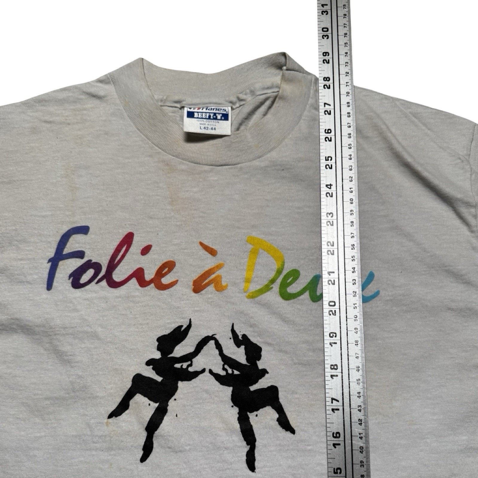 Vintage Vintage 90s Folie à Deux Winery Graphic T Shirt Stained L Size US L / EU 52-54 / 3 - 6 Thumbnail