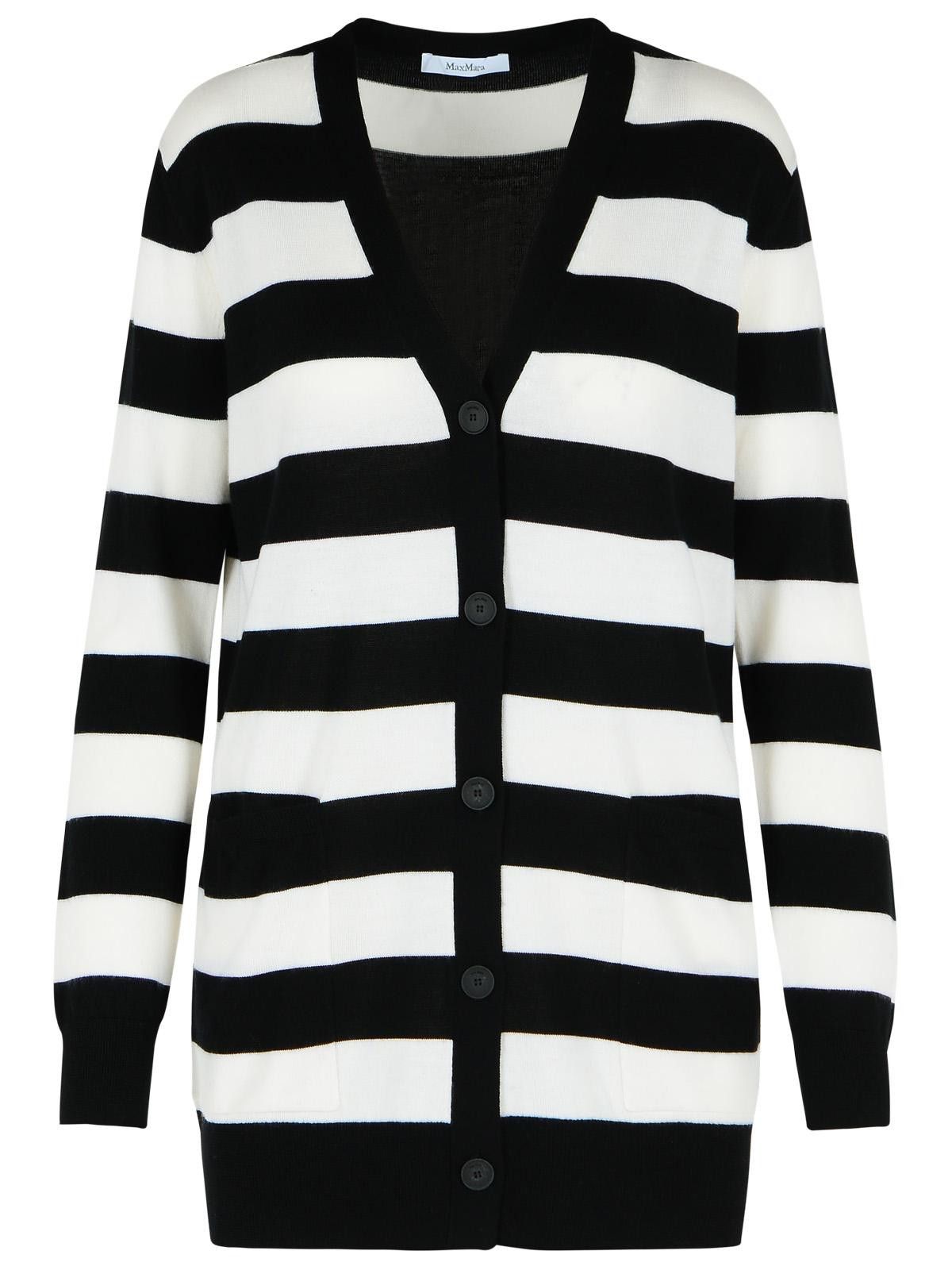 Max Mara MAX MARA 'Fiemme' Two-Tone Virgin Wool Cardigan Size M / US 6-8 / IT 42-44 - 1 Thumbnail
