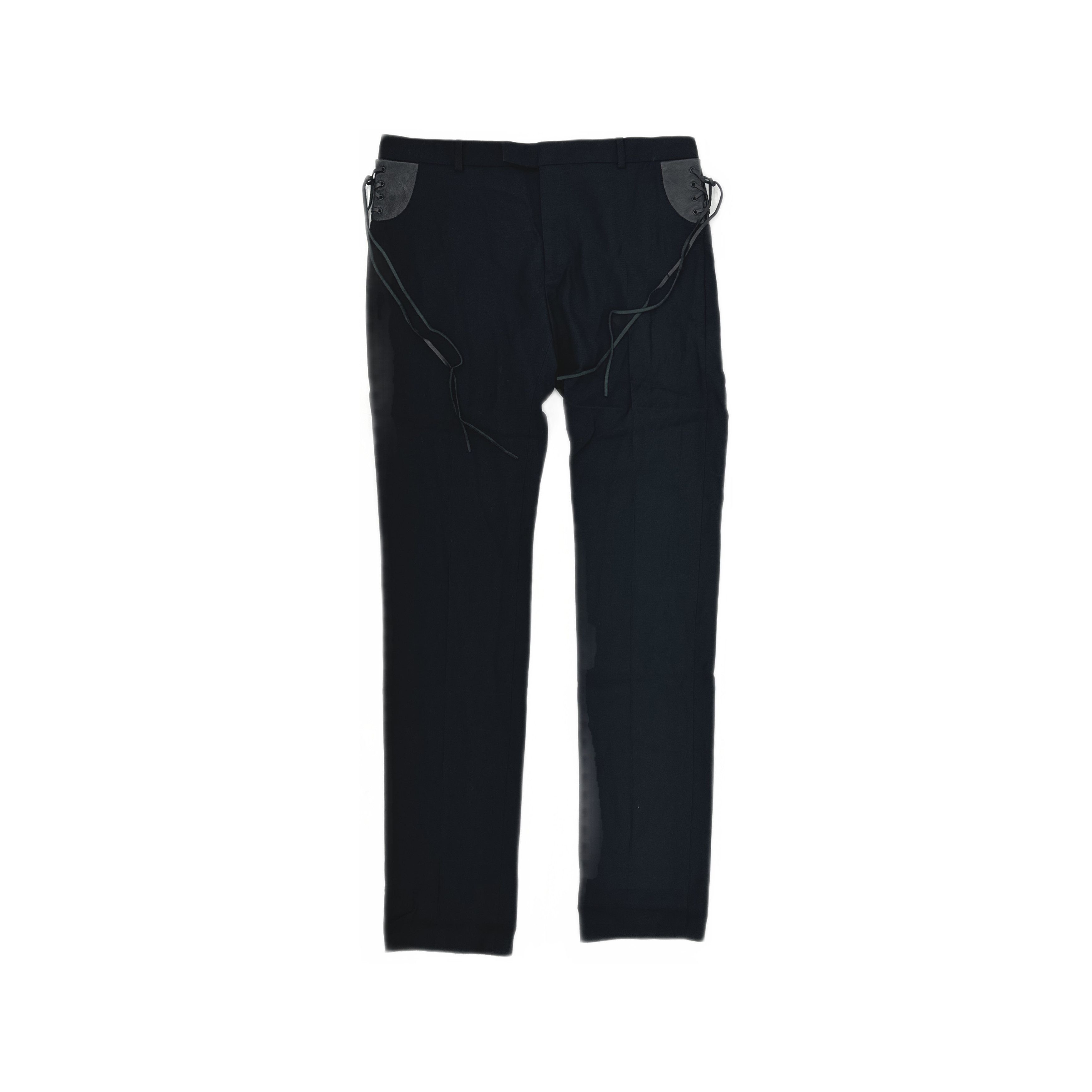 Saint Laurent Paris Saint Laurent Leather Lace-Up Wool Pants Size 50 Size US 34 / EU 50 - 1 Thumbnail