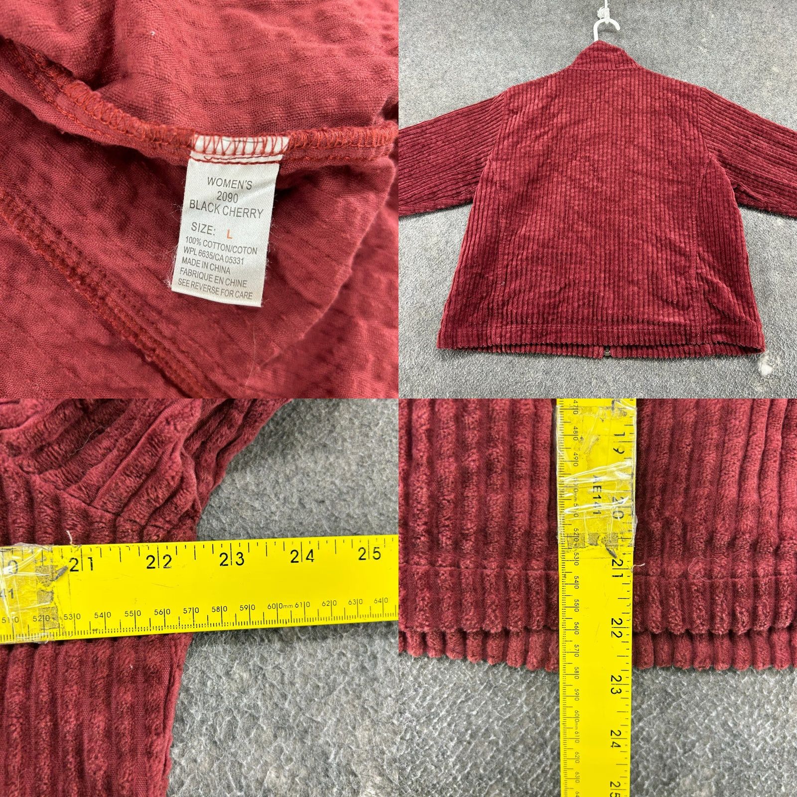 Vintage VINTAGE Woolrich Jacket Womens L Red Corduroy Full Zip Cropped Thick Cotton Y2K Size L / US 10 / IT 46 - 8 Thumbnail