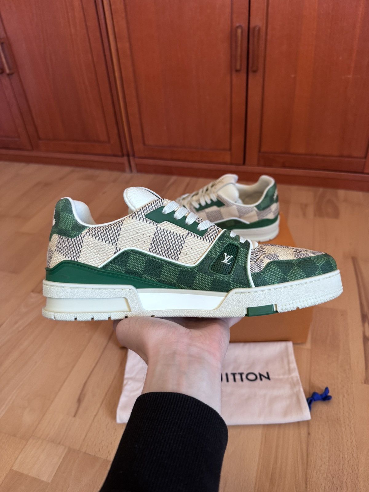 Louis Vuitton Louis Vuitton LV Trainer Green Damier By Pharell Size US 10 / EU 43 - 4 Thumbnail