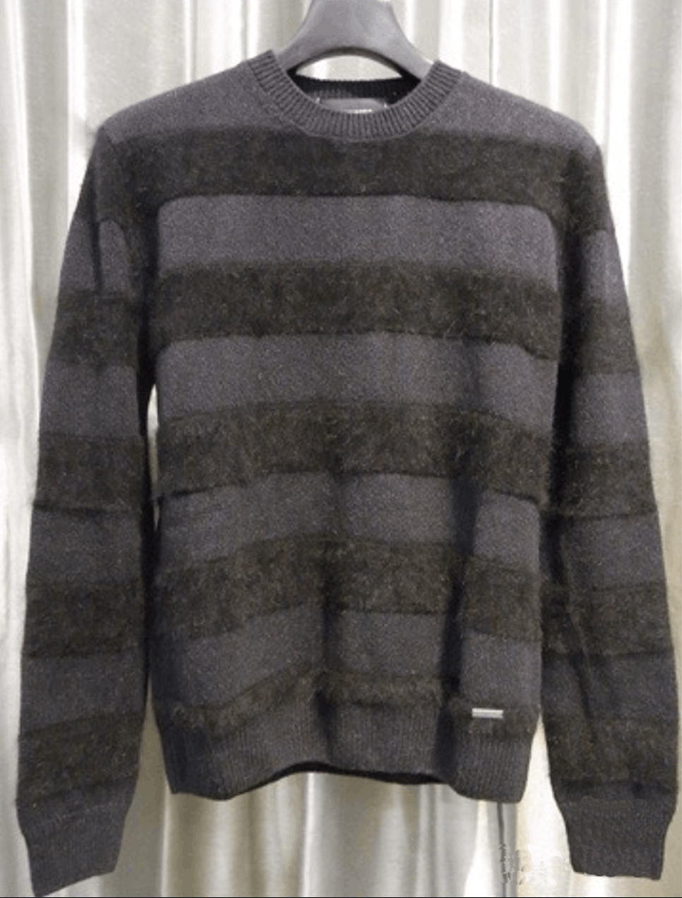 image of Dsquared2 Black/grey Striped Wool Sweater Size XL in Black Gray, Men's