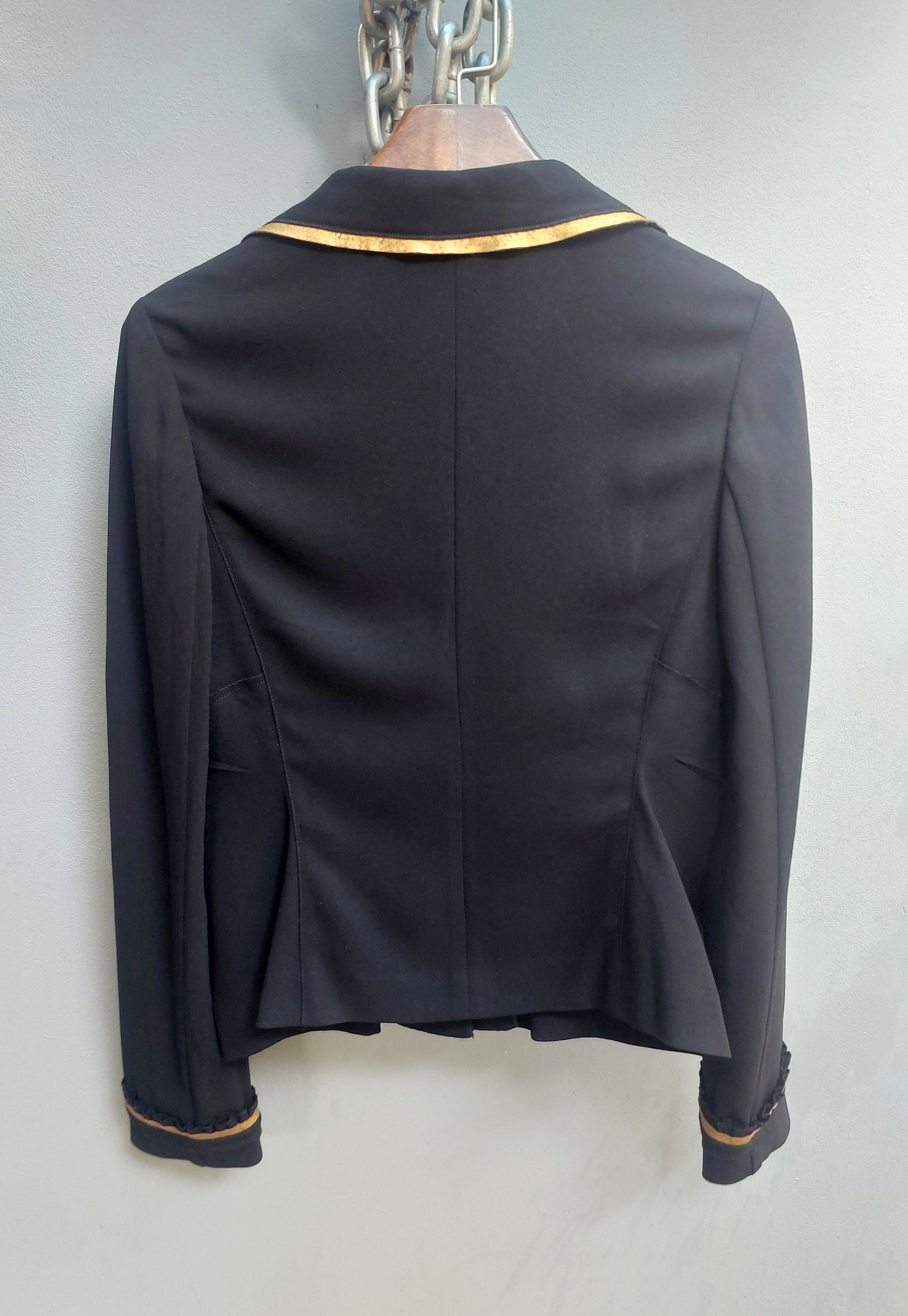 Prada Vintage x Prada Black Wool Jacket With Gold Trim Size S / US 4 / IT 40 - 13 Thumbnail