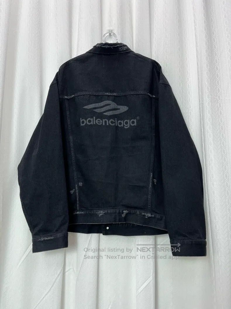 Balenciaga Balenciaga Alphabet Printed Distressed Denim Jacket Size US S / EU 44-46 / 1 - 2 Thumbnail