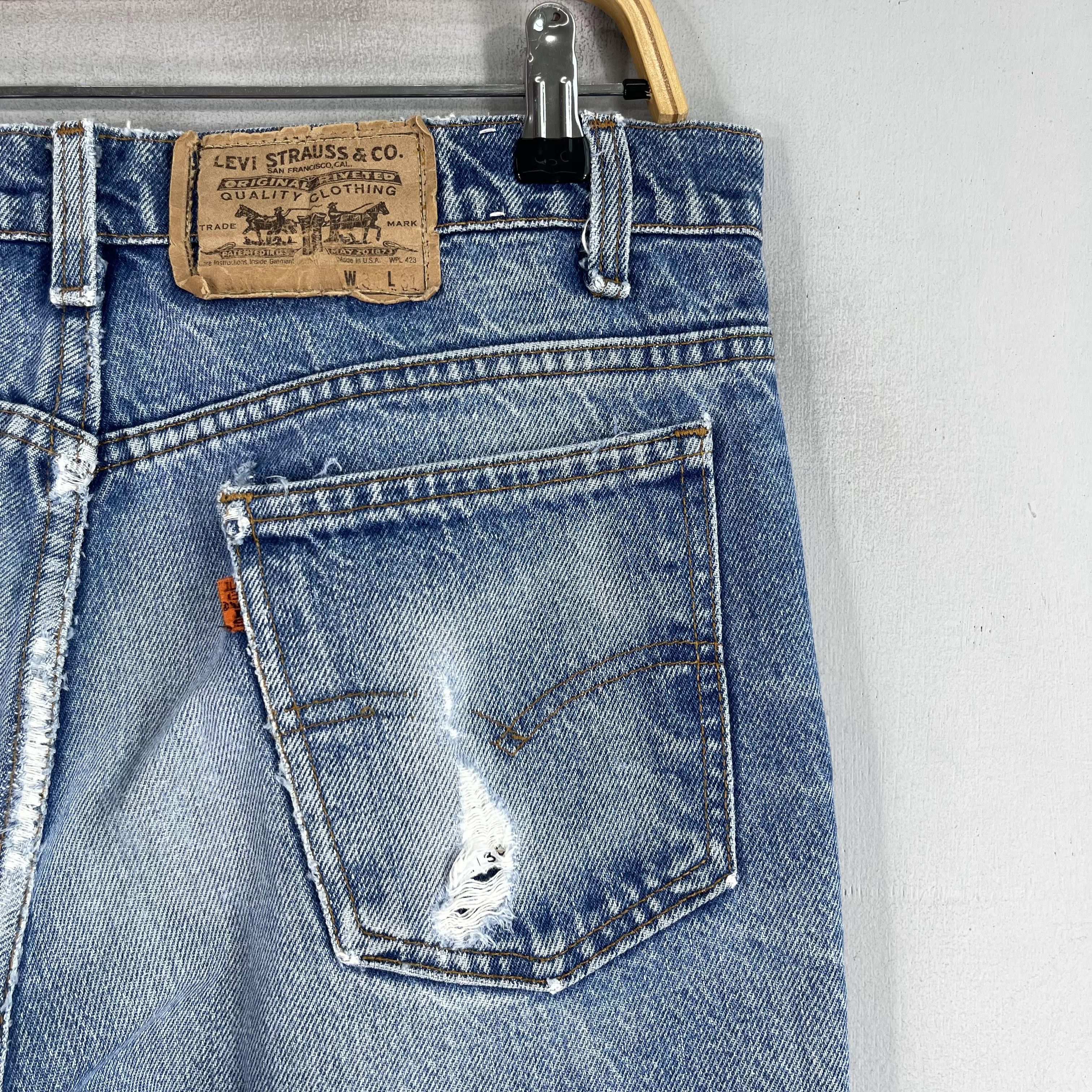 Levi's × Vintage Size 32 Vintage Levis 505 80s Orange Tab Distressed Jeans Size US 32 / EU 48 - 9 Thumbnail