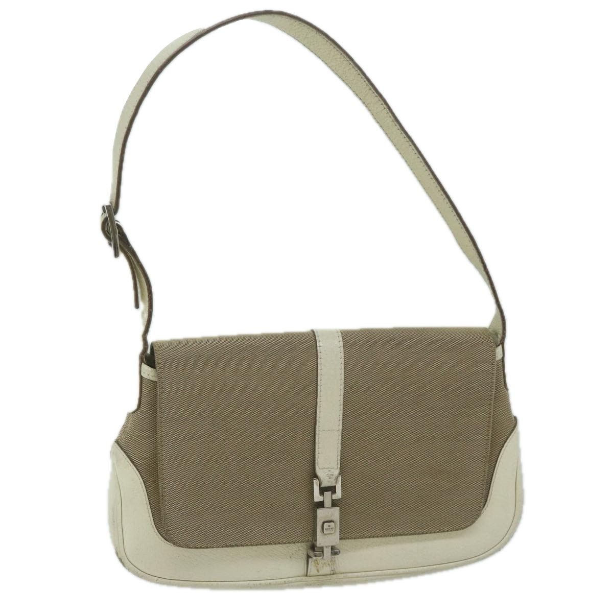 Gucci Jackie Beige Canvas Shoulder Bag (Pre-Owned) Size ONE SIZE - 1 Thumbnail