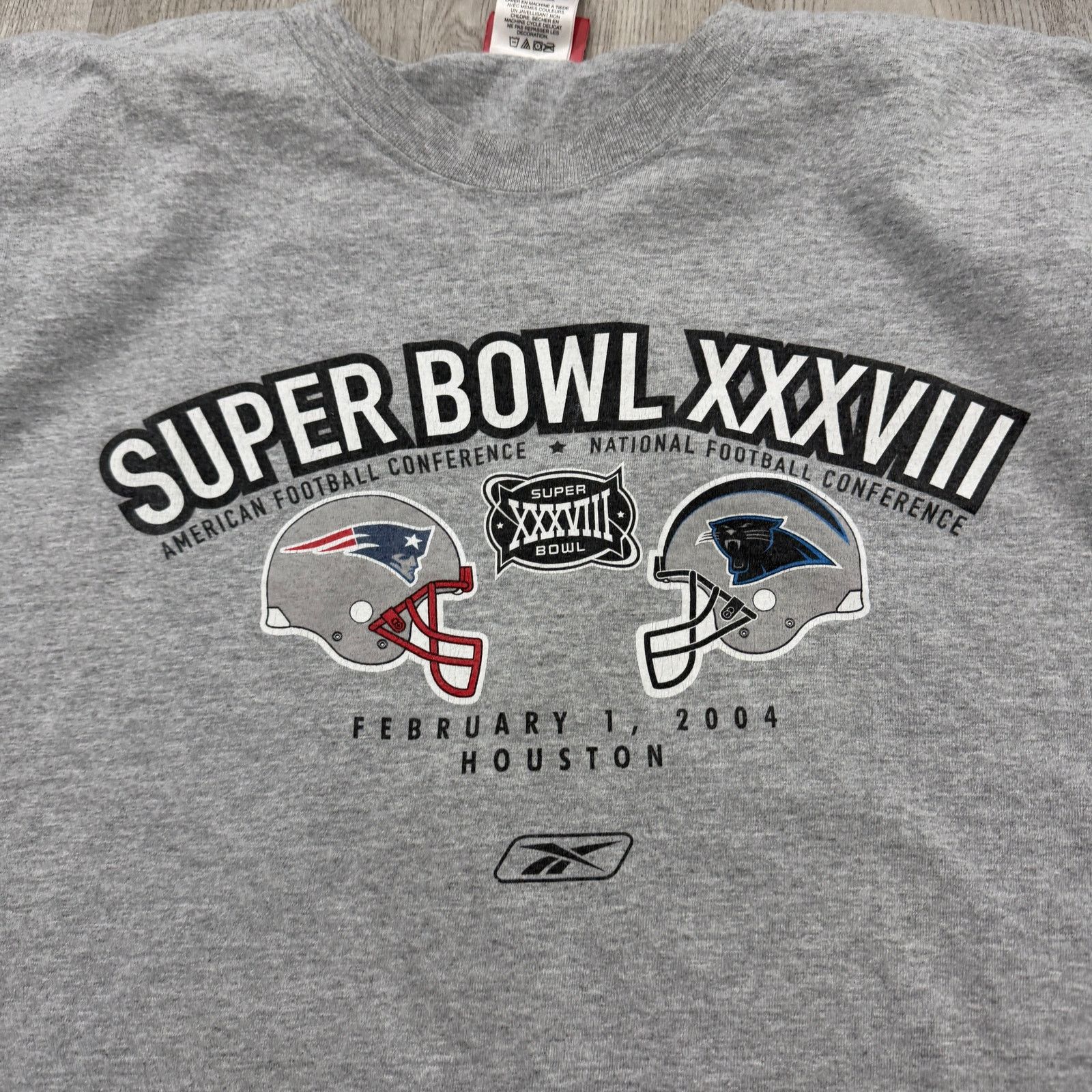 Vintage Vintage Super Bowl XXXVIII Shirt 2XL 2004 Patriots Panthers Size US XXL / EU 58 / 5 - 3 Thumbnail