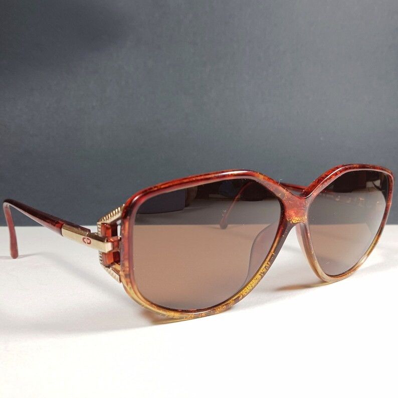 Christian Dior 2498 Vintage Brown Glitter/Gold Sunglasses