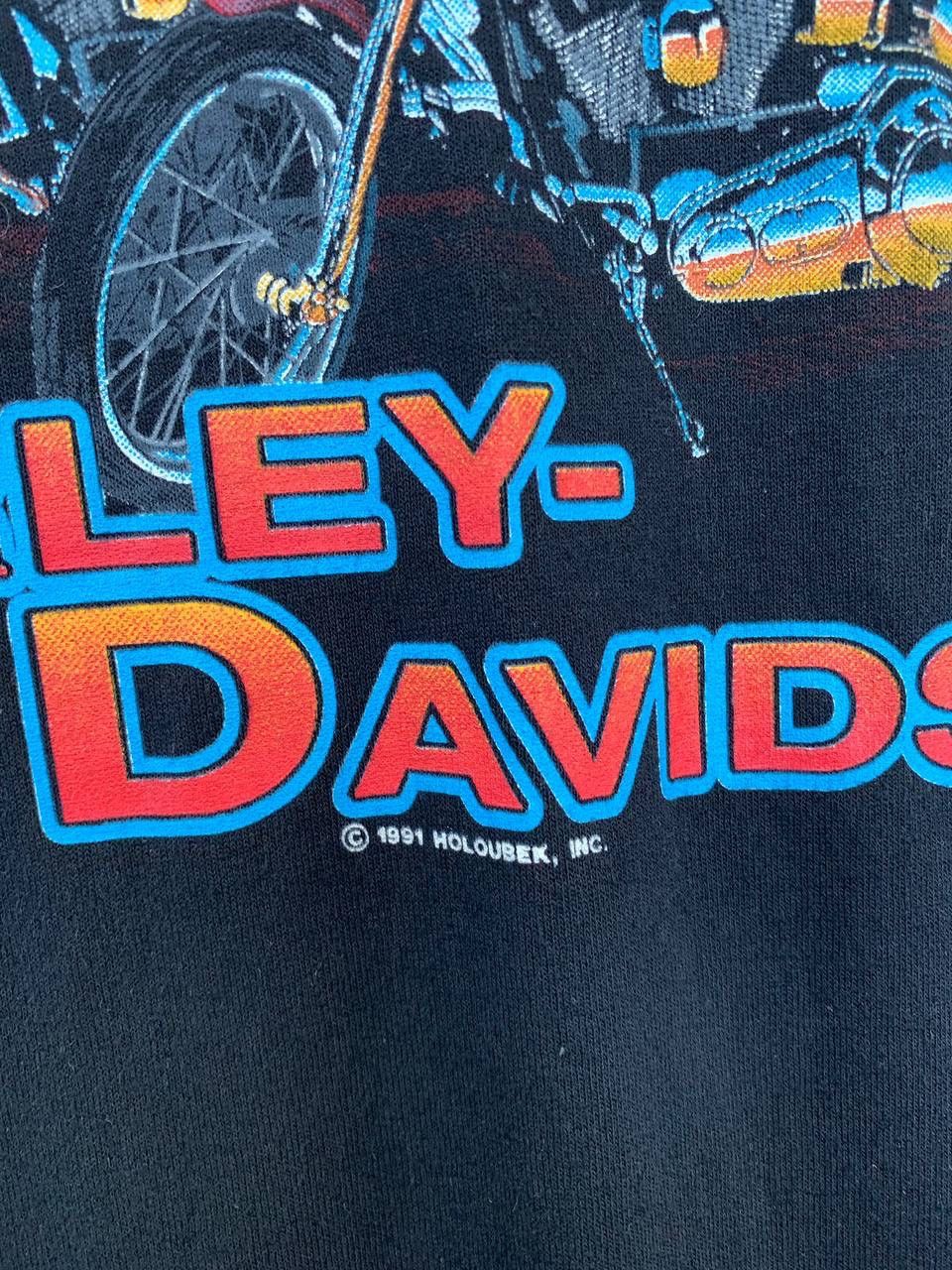 Harley Davidson × Vintage Vintage 1991 Harley Davidson Born In The USA Eagle T-shirt Size US XL / EU 56 / 4 - 4 Thumbnail