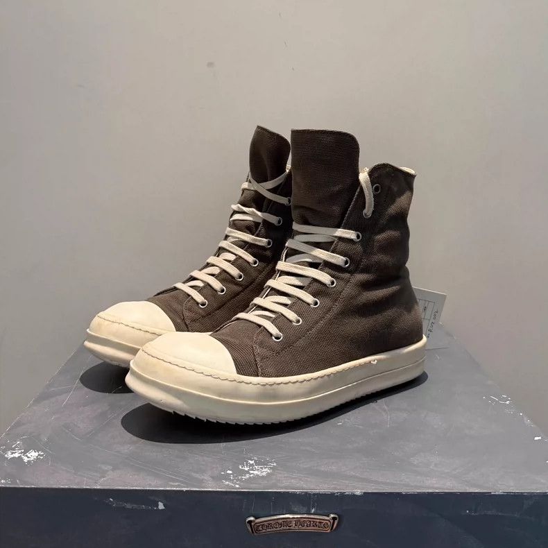 Rick Owens rick owens Double line high-top brown low-top large Convers Size US 8 / EU 41 - 1 Thumbnail