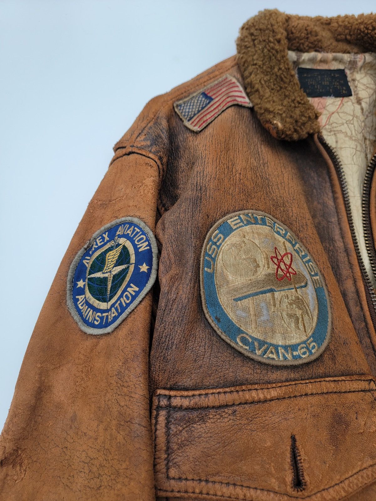 Avirex ✅️Vintage 80s Brown Avirex G-1 Flight Us Leather Jacket Size US L / EU 52-54 / 3 - 6 Thumbnail