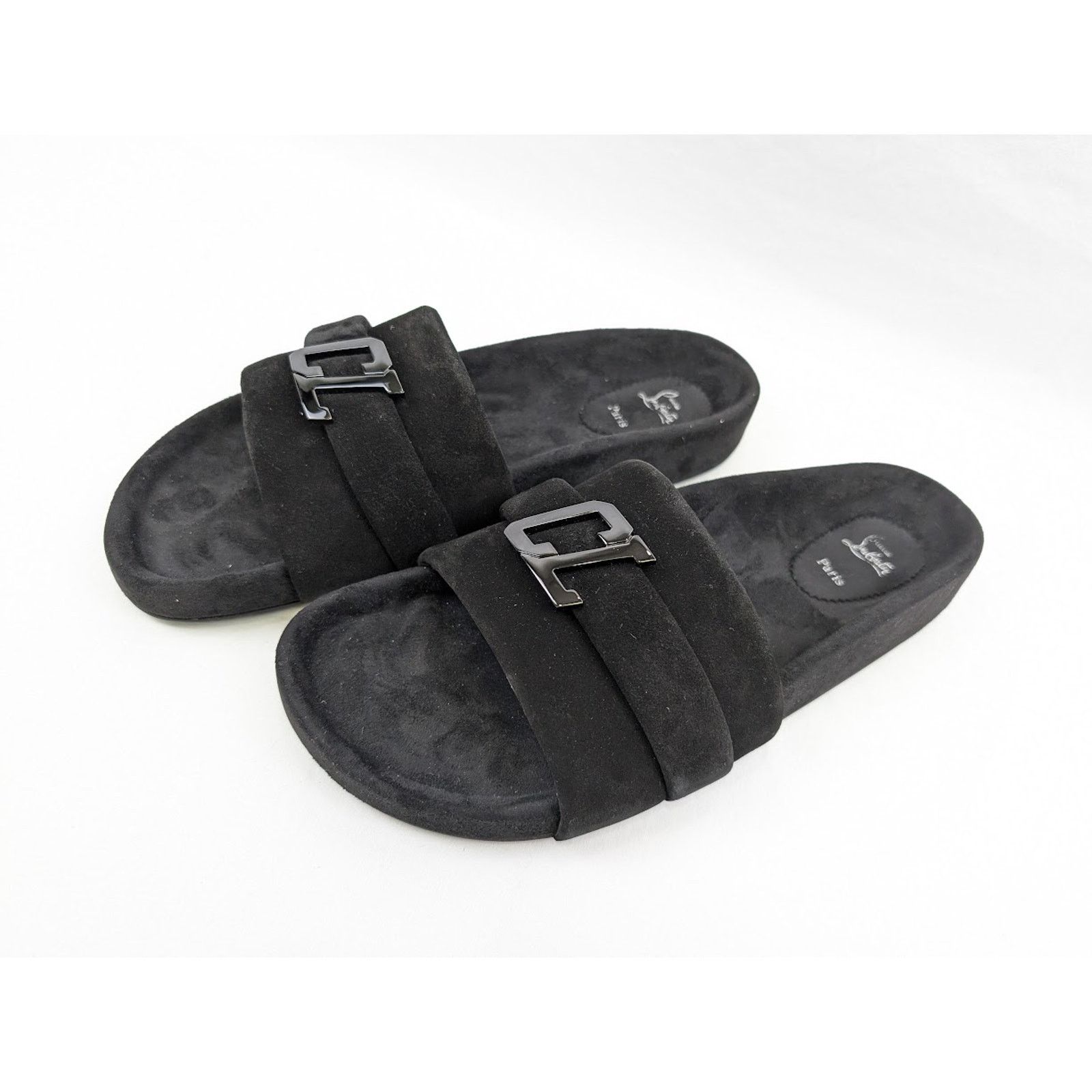 Christian Louboutin o1rshd1 Crosta Varsimule Bizz Flat in Black Size US 13 / EU 46 - 17 Thumbnail