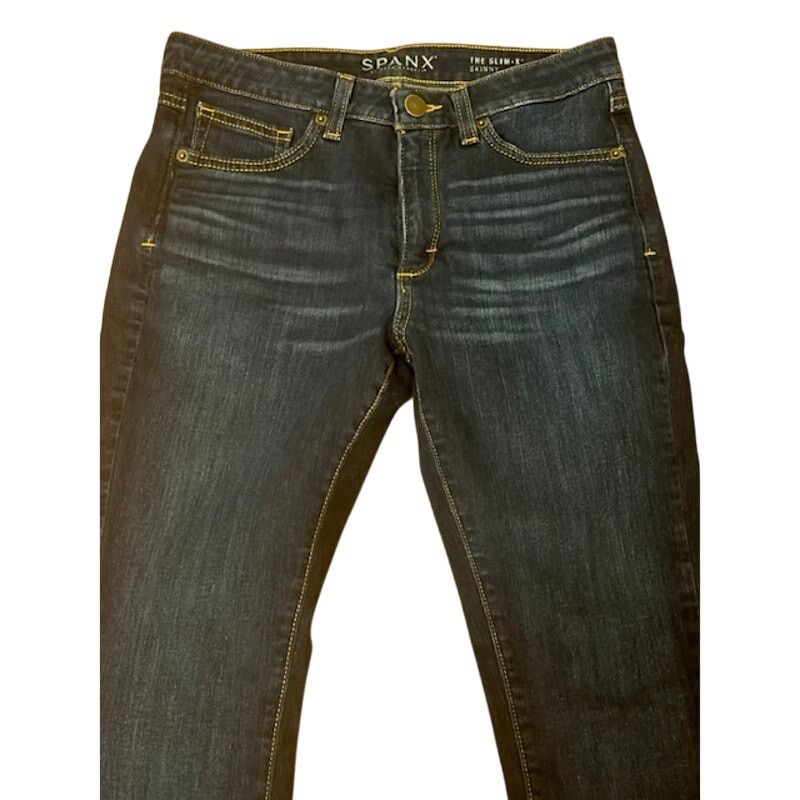 Spanx SPANX The Slim-X Skinny Dark Wash Jean 28 Size 28" / US 6 / IT 42 - 4 Thumbnail