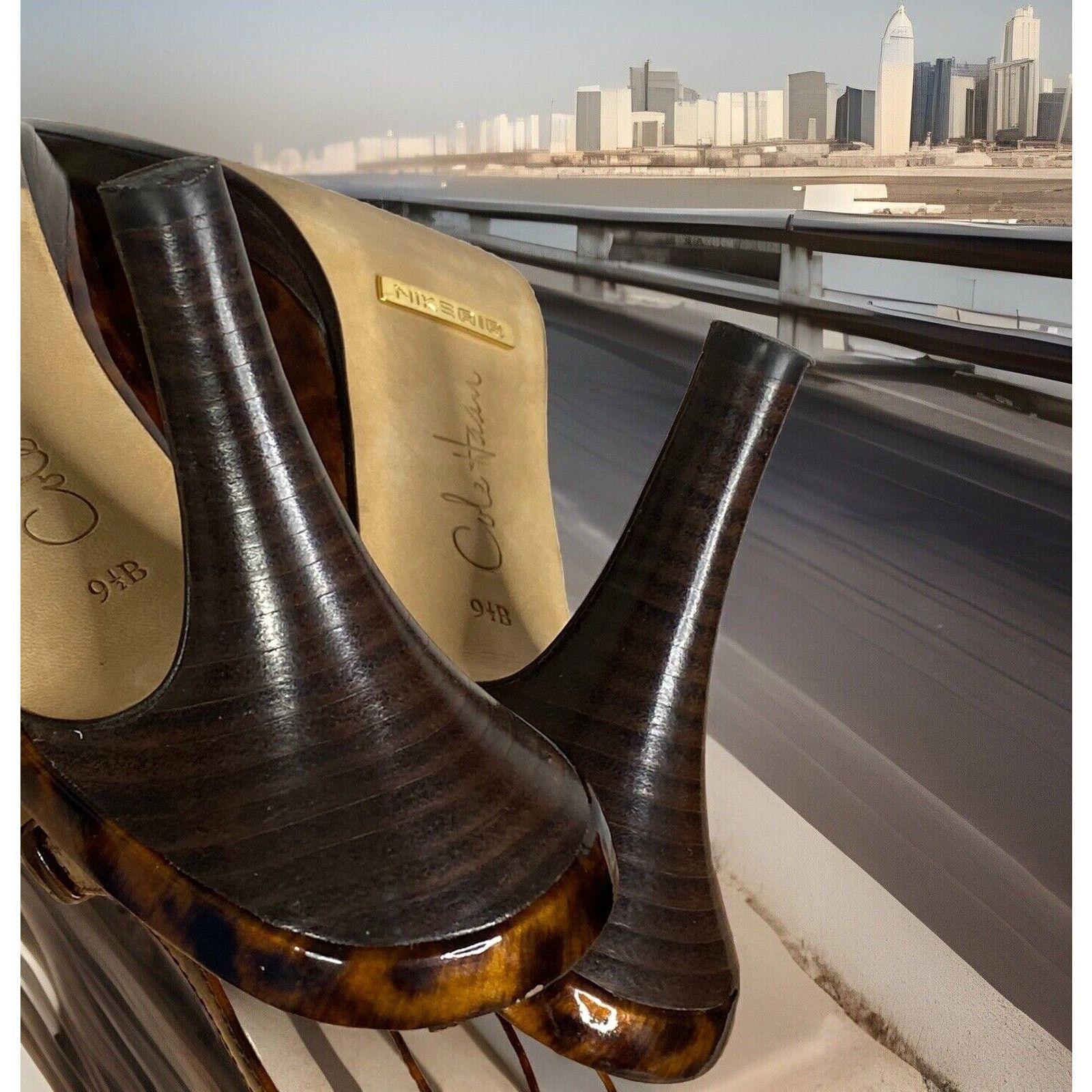 Cole Haan Cole Haan Faux Tortoise High Heels Size 9.5 Slingback Sandal Size US 9.5 / IT 39.5 - 8 Thumbnail
