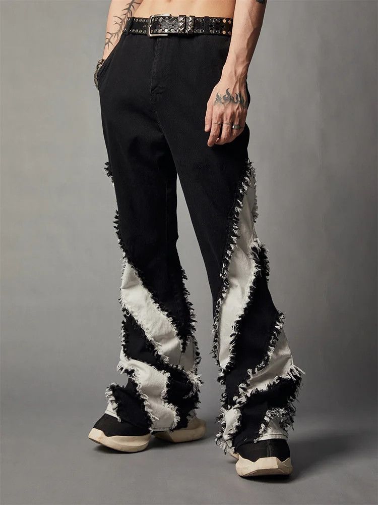 image of Avant Garde Darkwear Jeans Slim Washed Denim Casual Flare in Black, Women's (Size 27)
