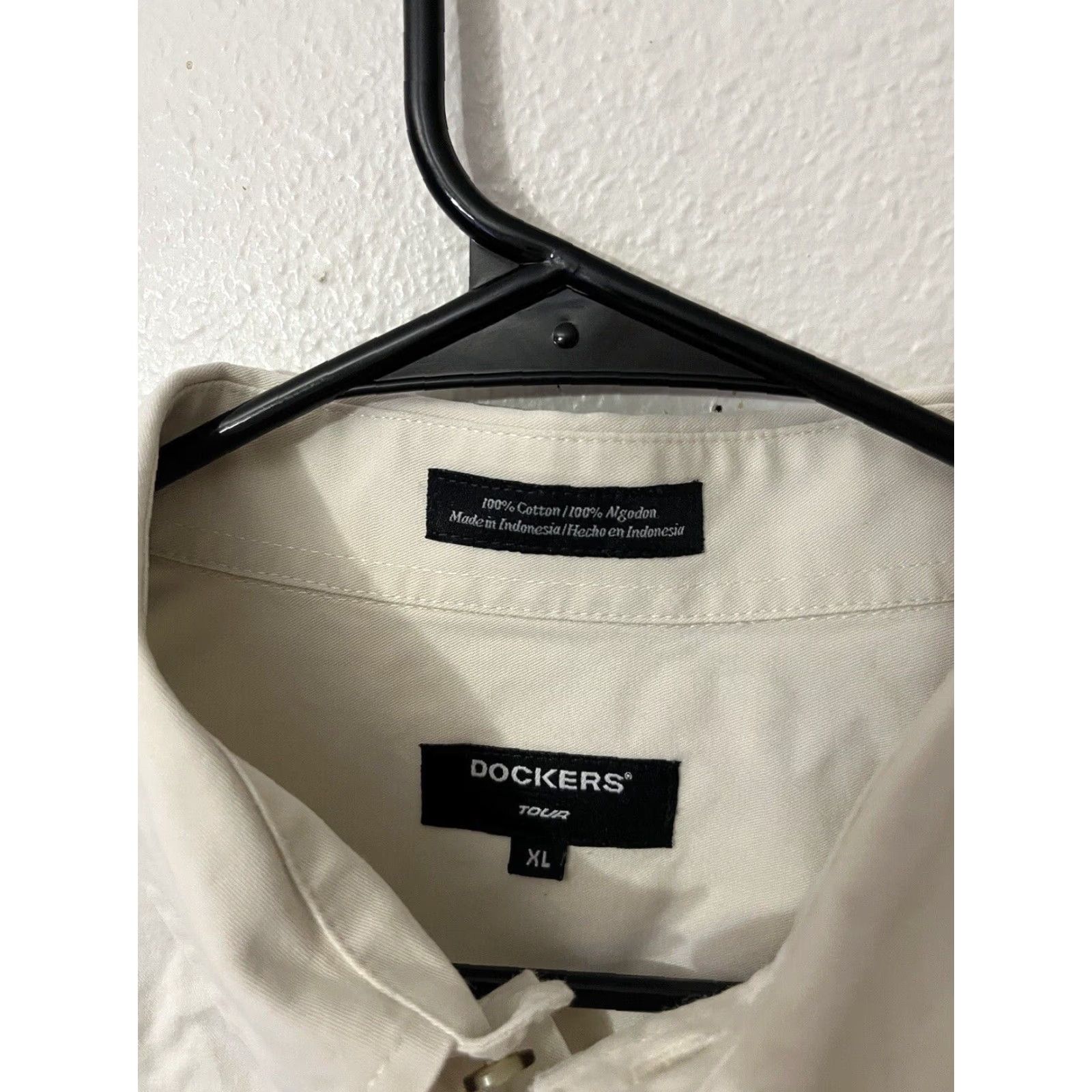 Dockers VINTAGE DOCKERS Casual Long Sleeve Button-Up Shirt 100% Cotton Beige XL Mens Size US XL / EU 56 / 4 - 2 Thumbnail