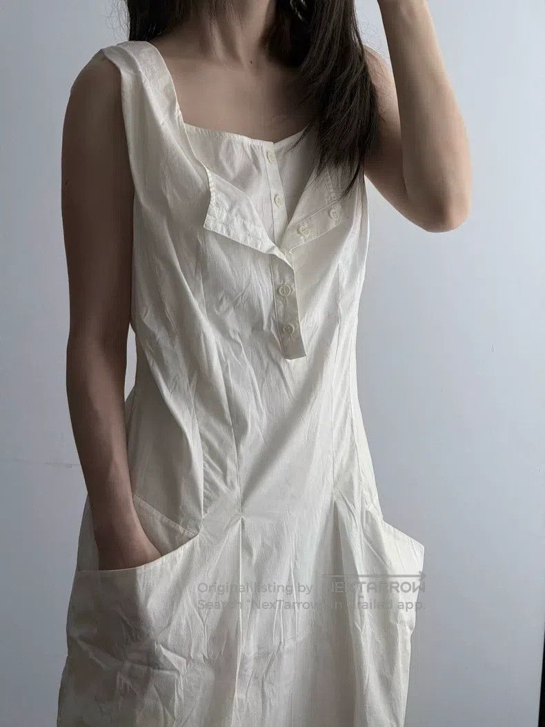 Helmut Lang Helmut Lang White Two-Piece Sleeveless Dress Size M / US 6-8 / IT 42-44 - 3 Thumbnail