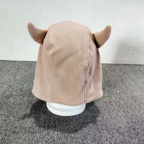 Other Devil Horns Fuzzy Ears Fleece Hat Beige Color Size ONE SIZE - 4 Thumbnail