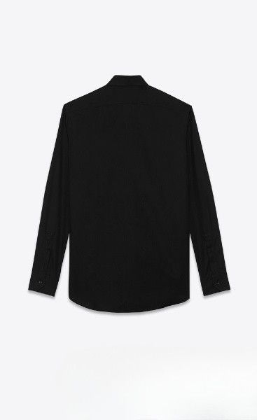 Saint Laurent Paris oc11z1225 535293 Shirt in Cotton Poplin in Black Size US S / EU 44-46 / 1 - 2 Thumbnail