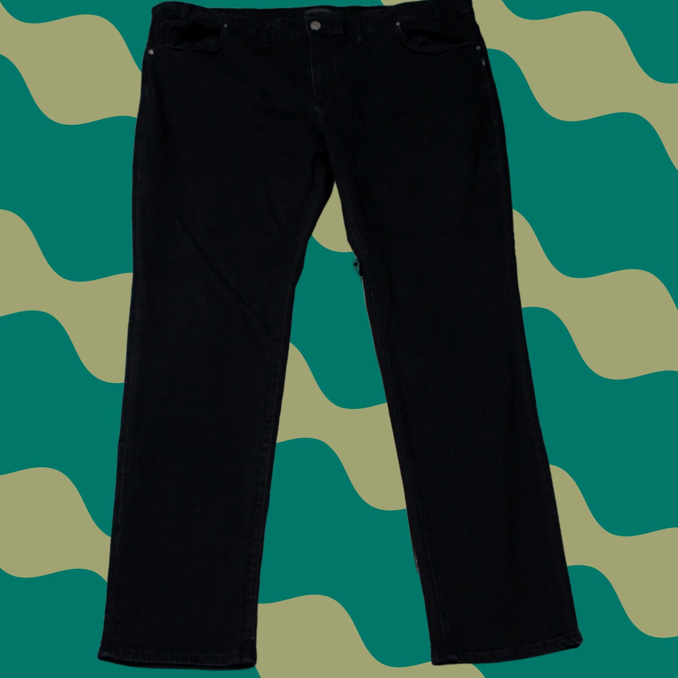 Silver Jeans Co. Silver Jeans Mens Jeans 50x34 Black Machray Denim 5-Pocket Stretch Relaxed Regular Fit Jeans Mens Size US 34 / EU 50 - 1 Thumbnail
