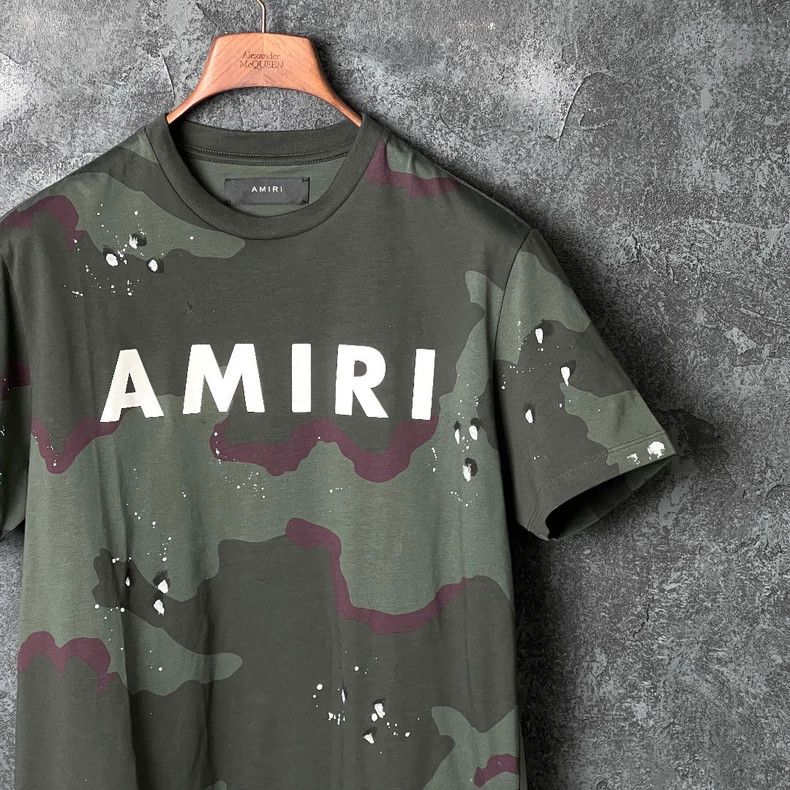 Amiri Amiri Camo Letter Printed Cotton T-Shirt Size US XS / EU 42 / 0 - 3 Thumbnail