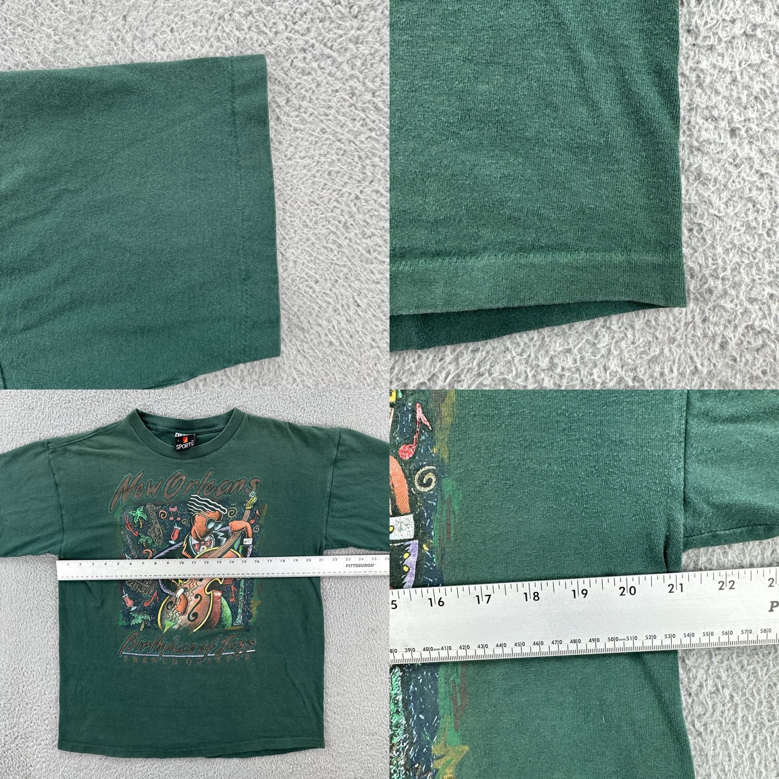 Vintage VINTAGE Signal Sport Shirt Mens Large Green New Orleans Jazz USA 90s Music Crew Neck Short Sleeve T Shirt Size US L / EU 52-54 / 3 - 8 Thumbnail